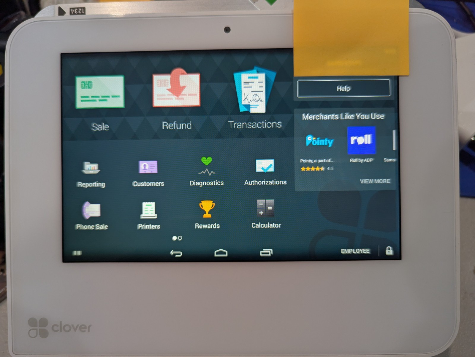Clover Mini Station POS C301 Touchscreen Display Credit C Reader Password Locked