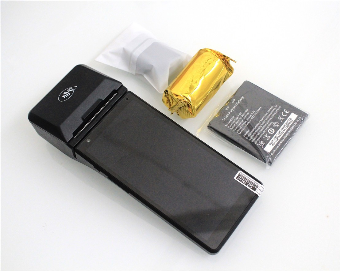 OEM CS50 Smart POS Payment Terminal NFC Receipt Printer USB Charger Battery