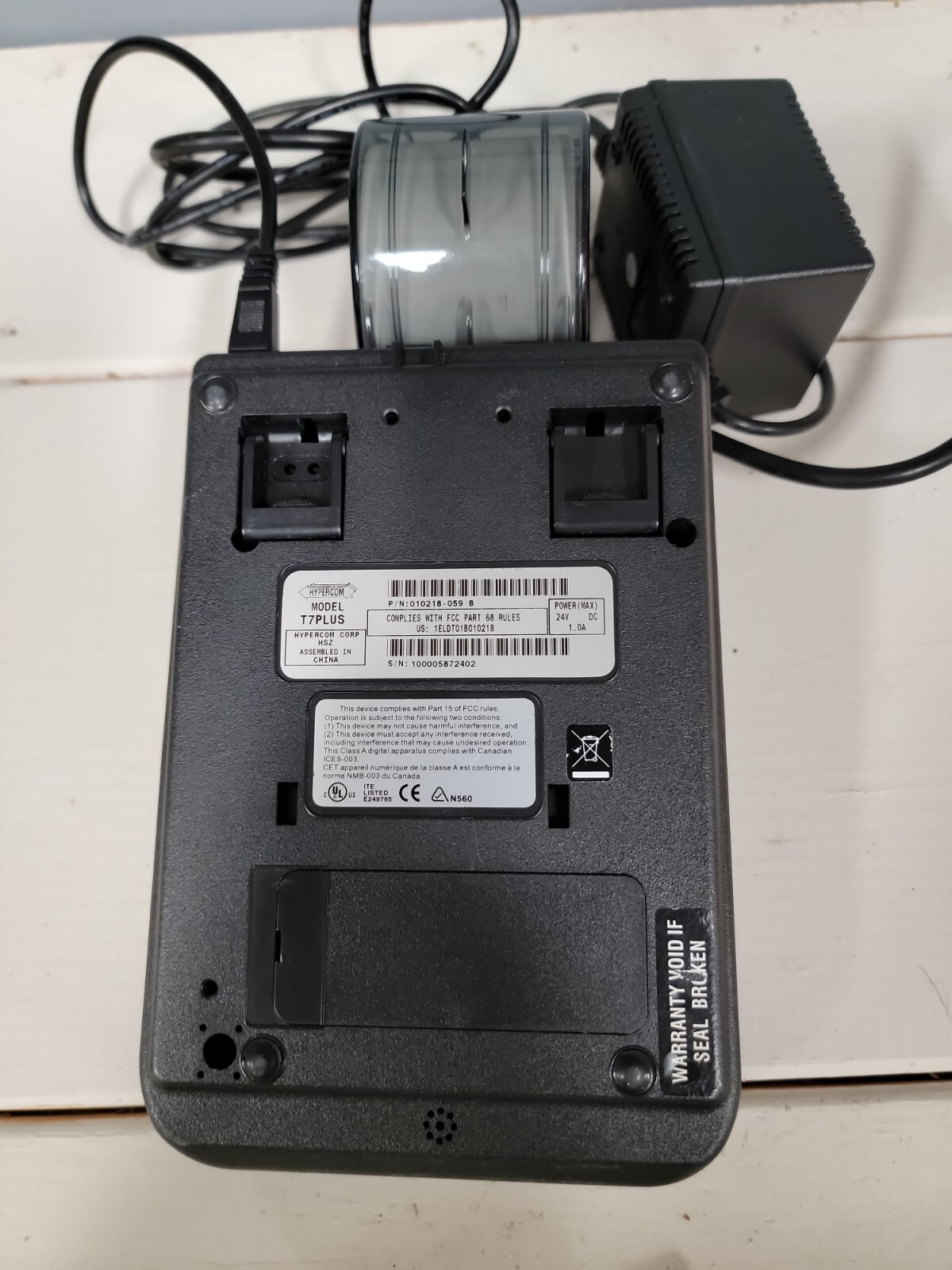 Hypercom T7Plus POS Credit Card Machine Terminal with OEM Power Supply