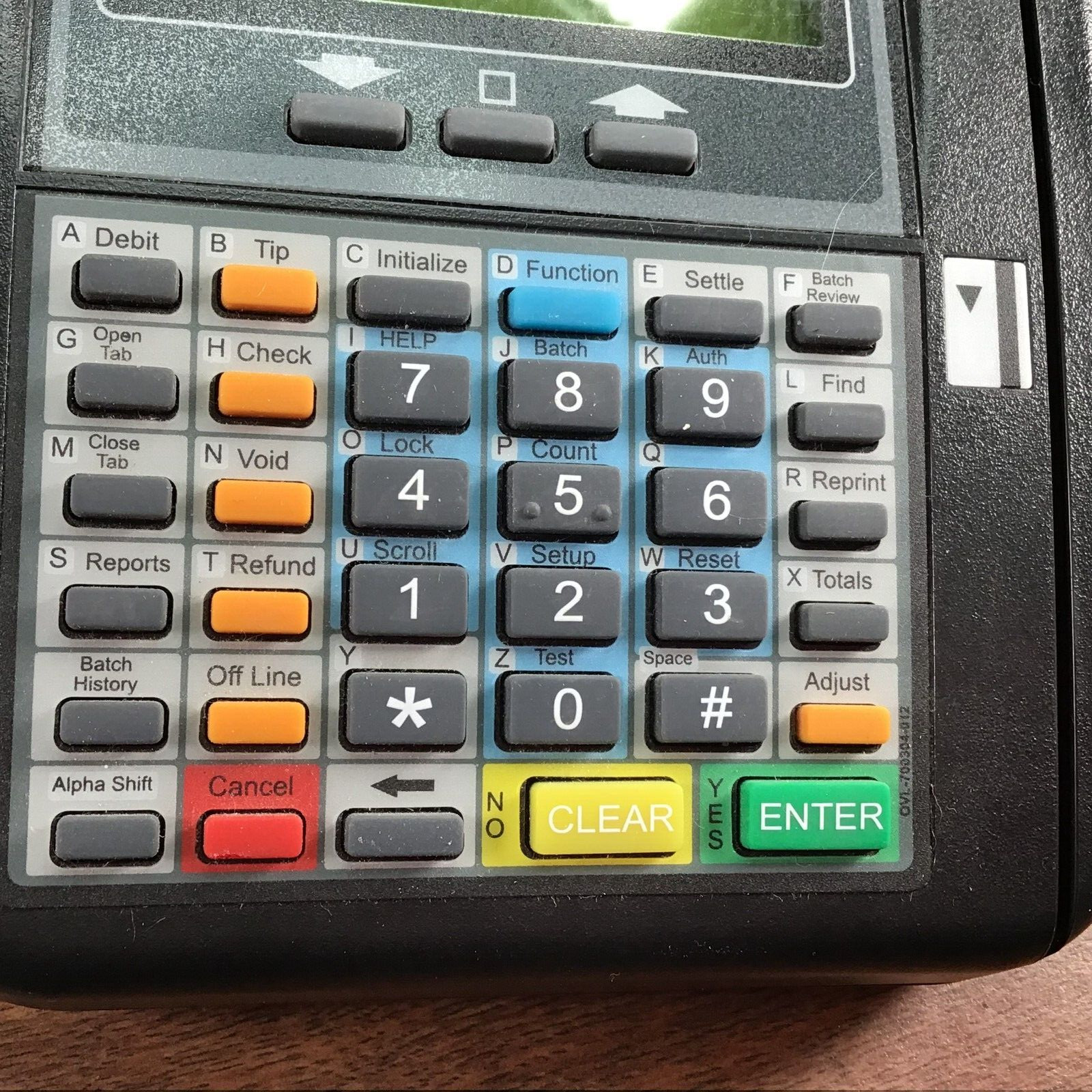 Terminal Reader Credit Card Hypercom T7Plus with Power Adapter Rear Feet Vintage