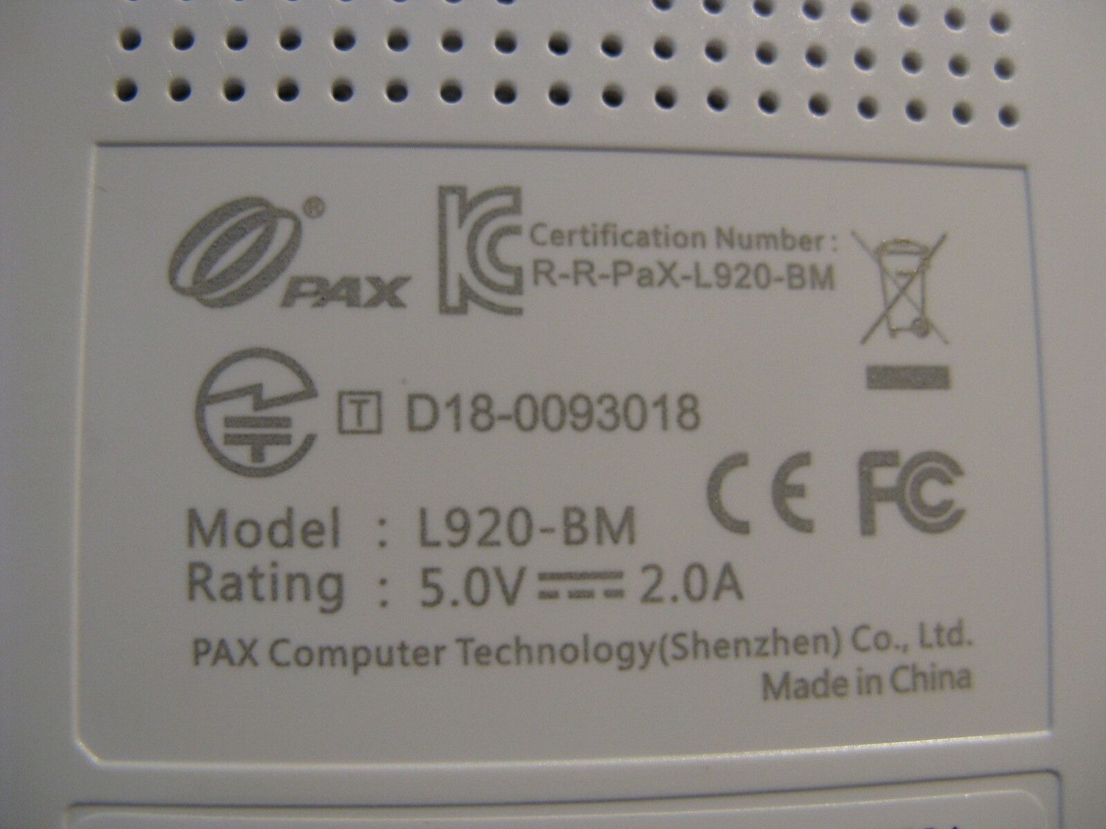 PAX A920 Multifunctional Charging and COMM Base (L920 cradle) ***BRAND NEW***