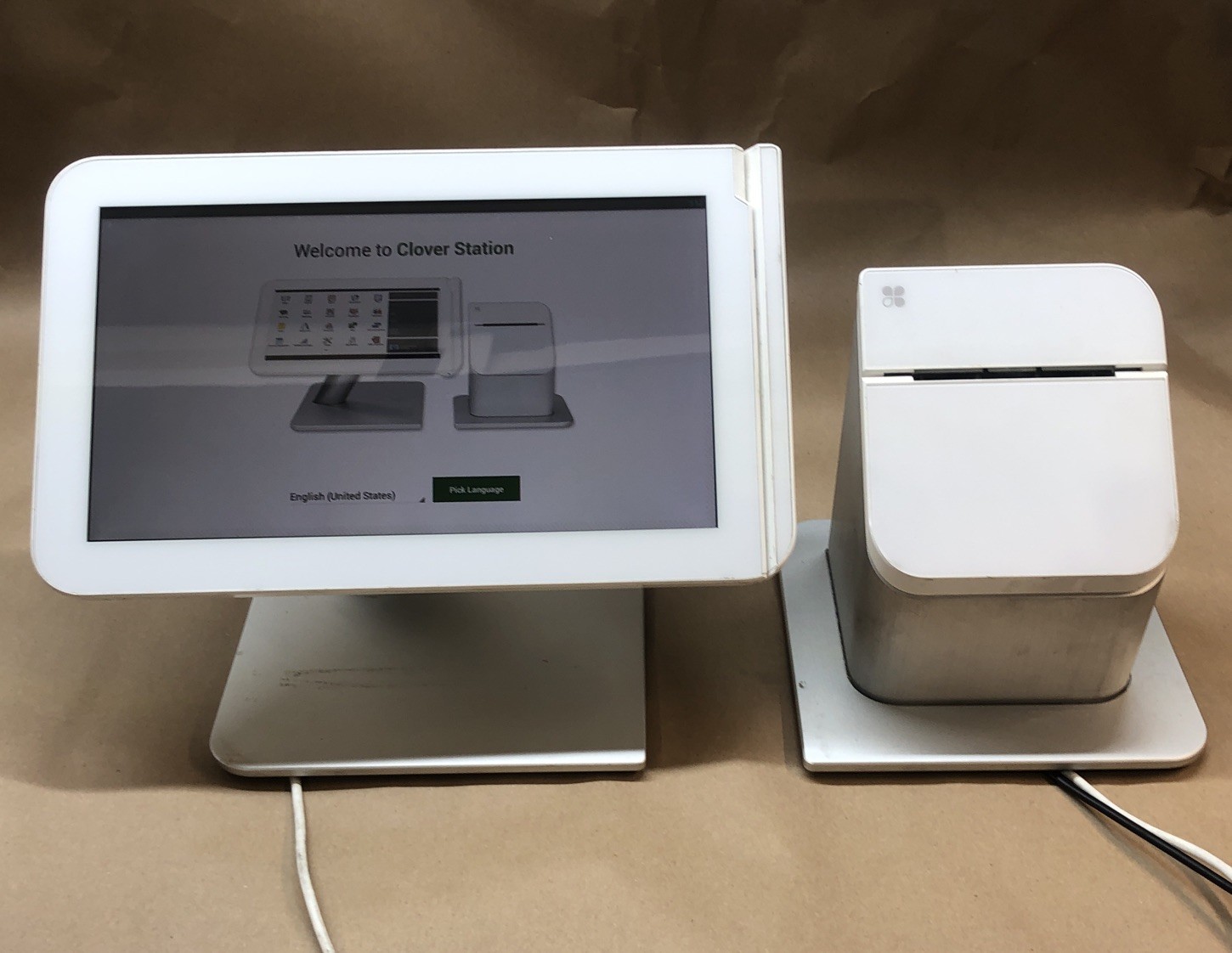 Clover Station P100 POS Printer Power Cord Screen P100, POWERED ON AND LOCKED