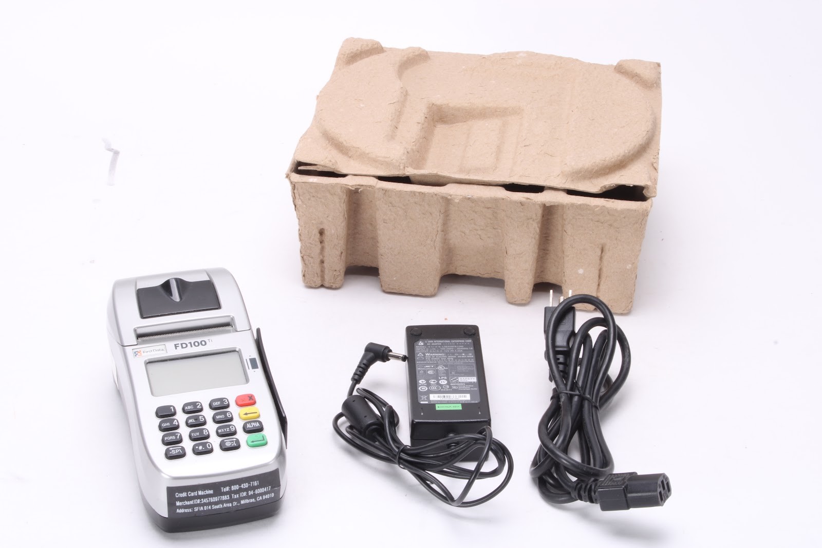 First Data FD100Ti Credit Card Terminal With Power Supply – Fair Condition