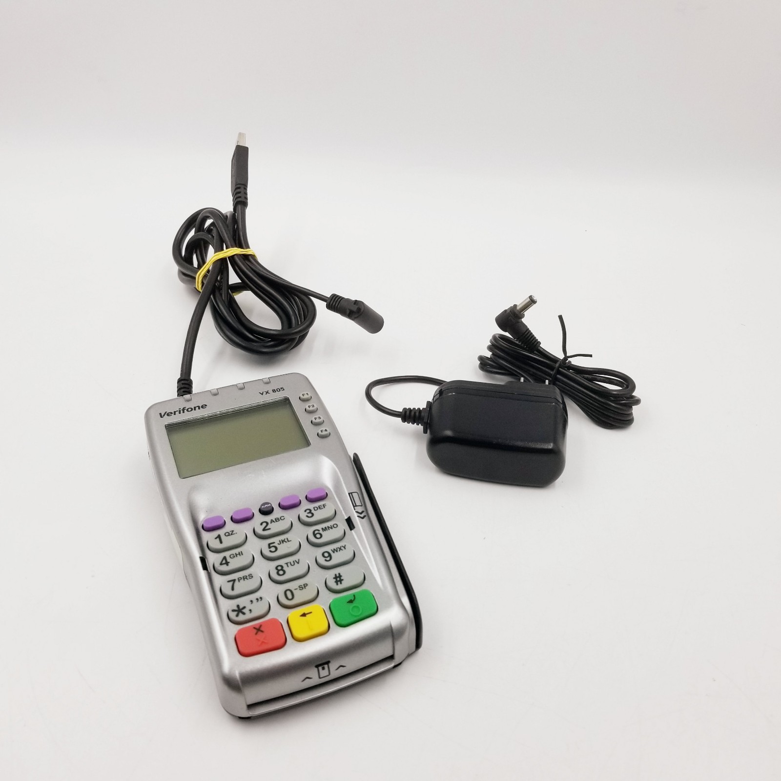 VeriFone VX805 CTLS Pin Pad Tamper Chip Credit Card Reader Power Cord VX 805