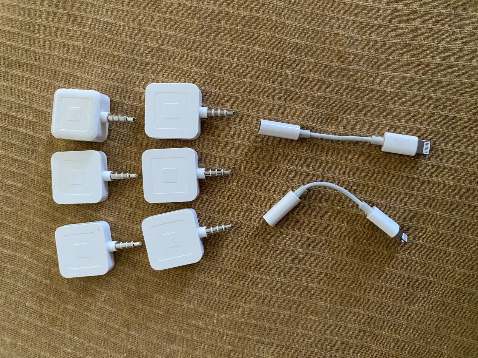 Set of 6 Square Reader Magstripe Readers & 2 Lightning adapters iPhone & Android
