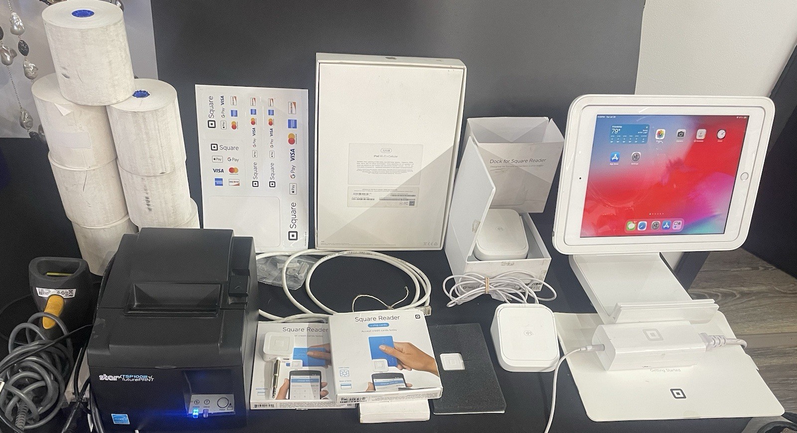 Square POS System Bundle – Tap To Pay, Star Printer, iPad, Readers, Scanner
