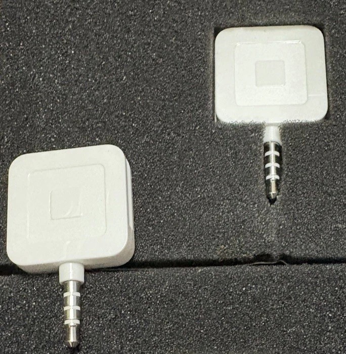 2-Square Credit Debit Card Reader Apple, Samsung, Android 3.5mm Jack White