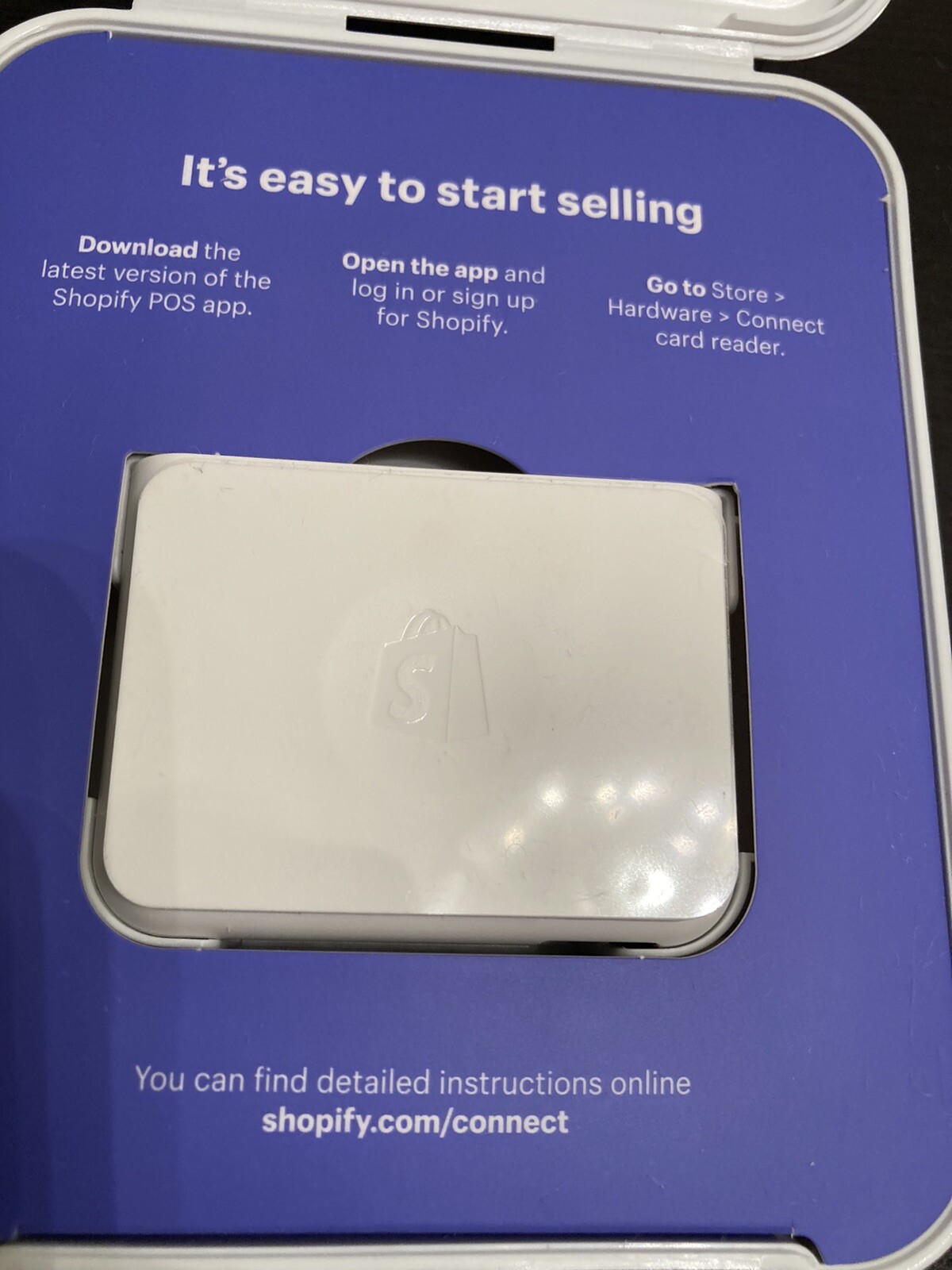 Shopify Chip & Swipe Reader – White (8541732075) NEW OPEN BOX