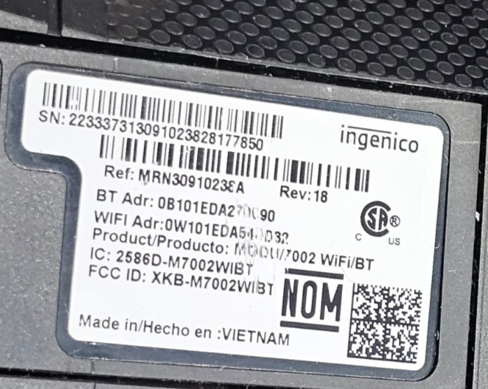 Ingenico Lane 8000 Credit Card Terminal Black MRN30910238A