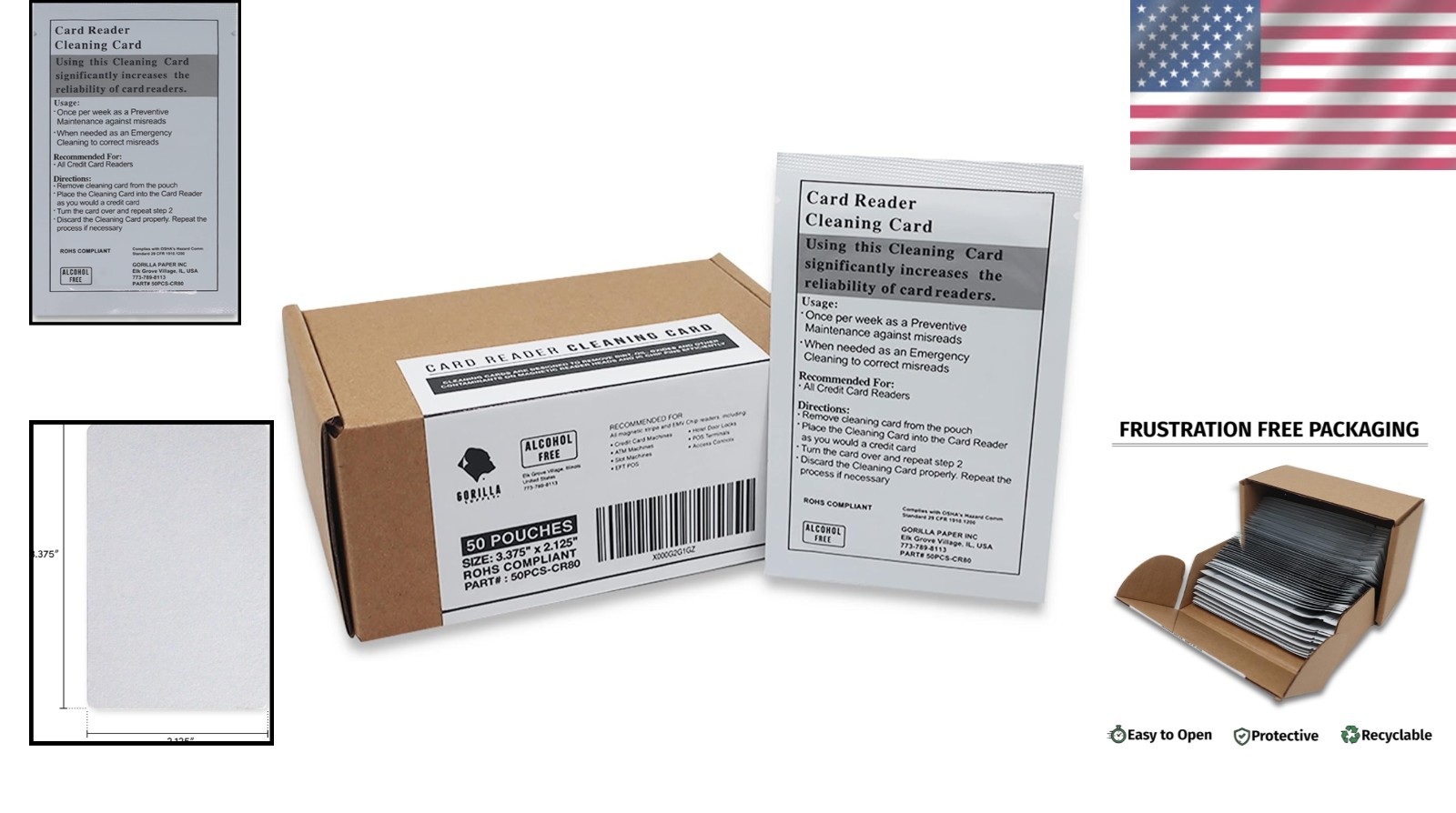 Dual Side Pre-Saturated Cleaning Cards – 50 Pack