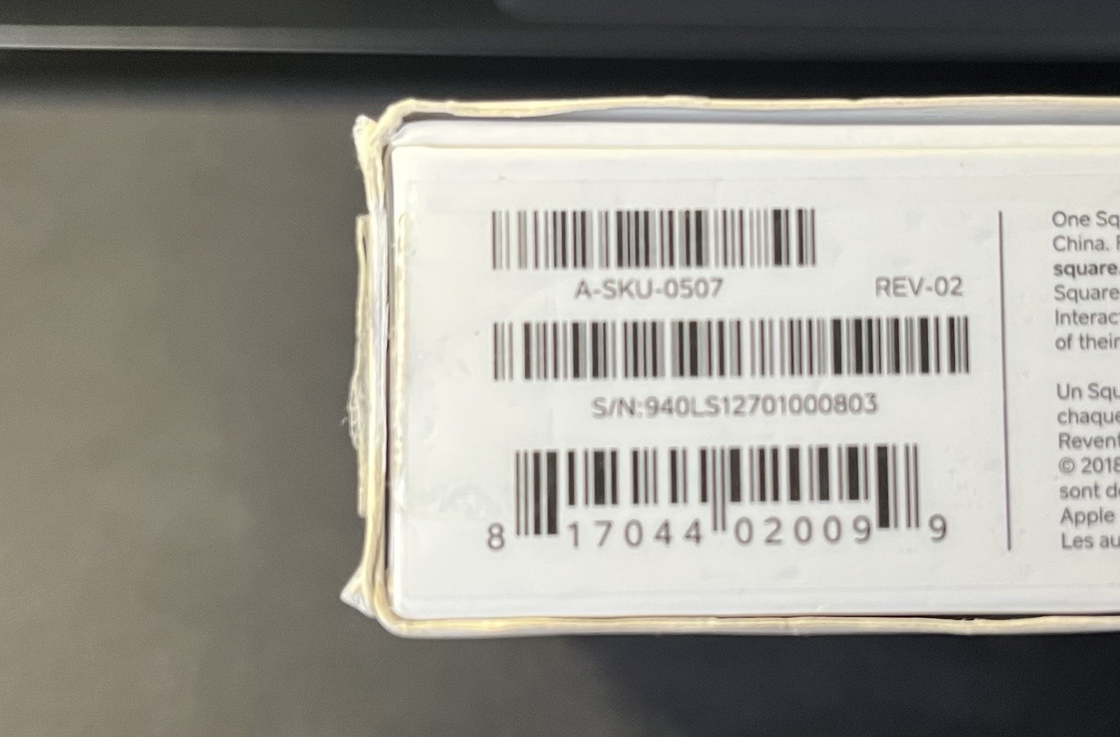 SQUARE READER 1ST GEN (2018) | FOR PARTS/PARTIALLY TESTED