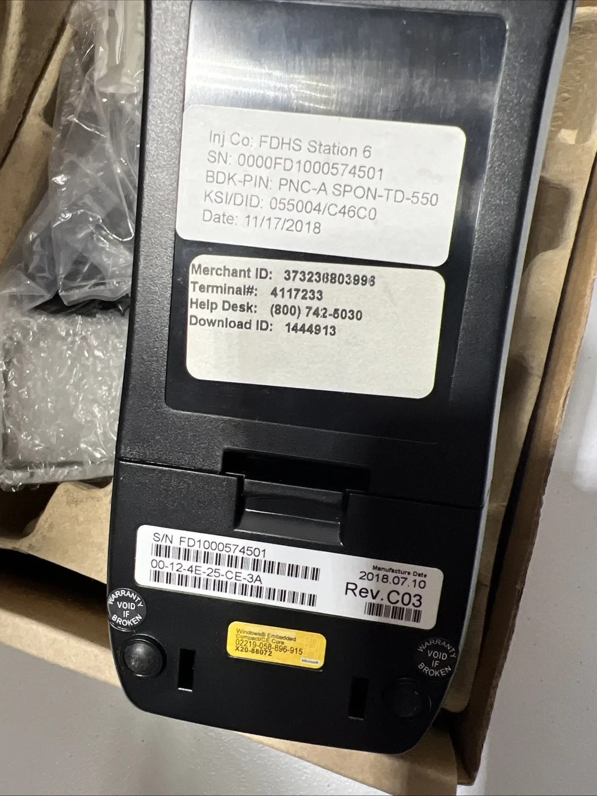 First Data FD130 Credit Card Terminal EMV NFC Payment Processor New In Box