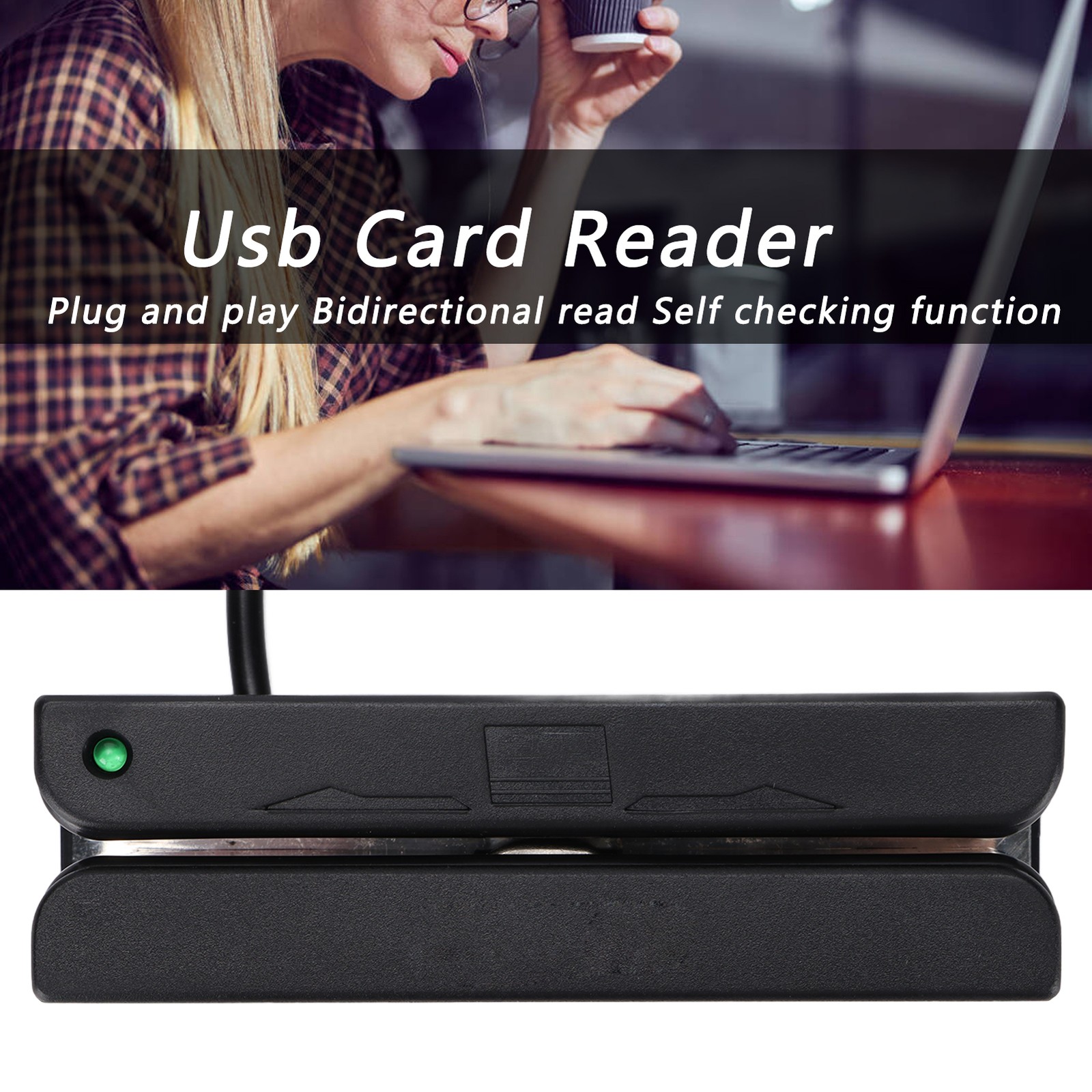 Credit Card Reader USB Plug And Play Support Bidirectional Read Wide Applic UPPF