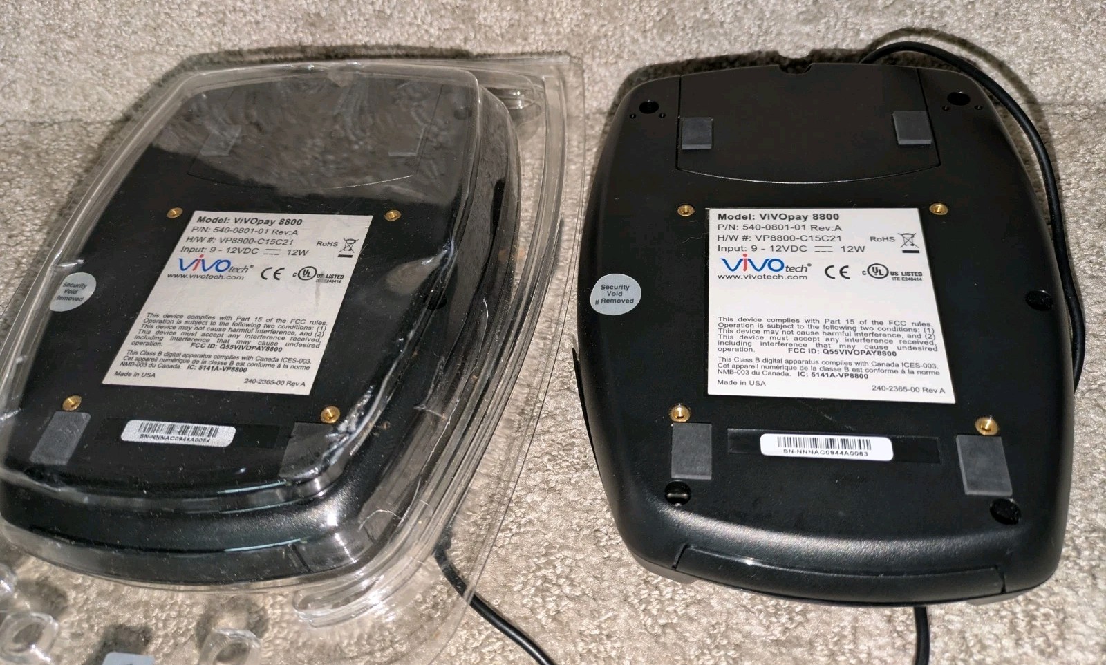 VIVOpay 8800 mobile PIN Pad & card reader magnetic card Lot Of 2