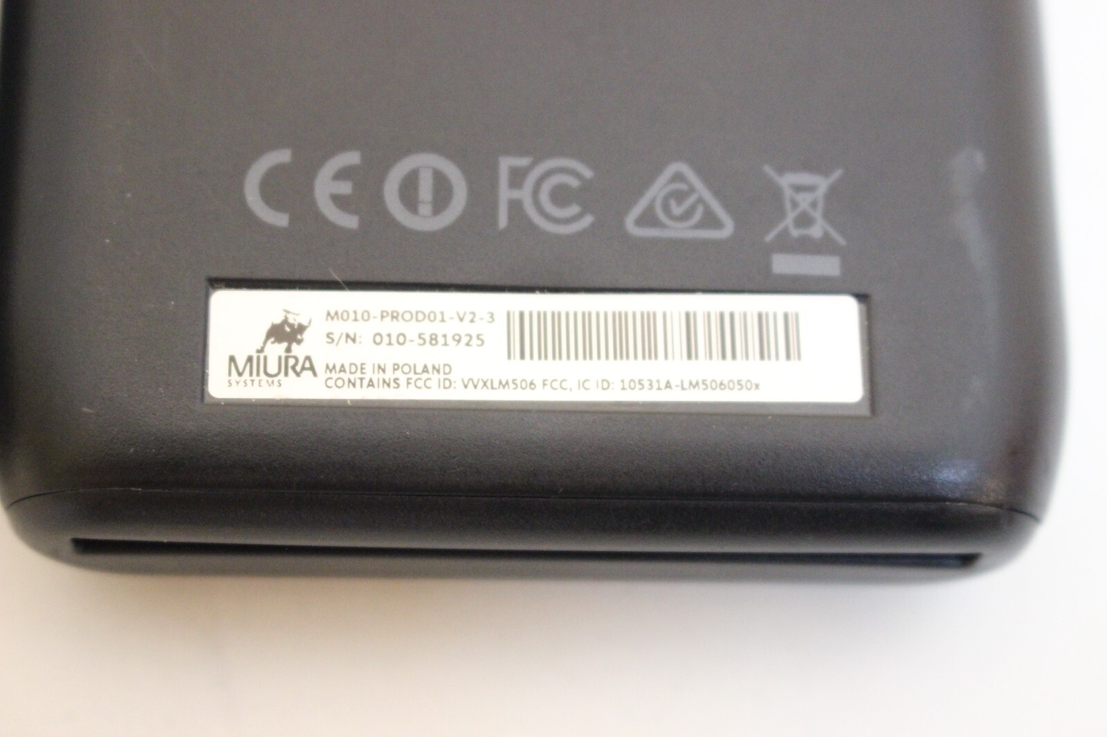 Miura M010-Prod01-V2 Black Wireless Swipe Mobile Credit Card Reader AS-IS Lot 2