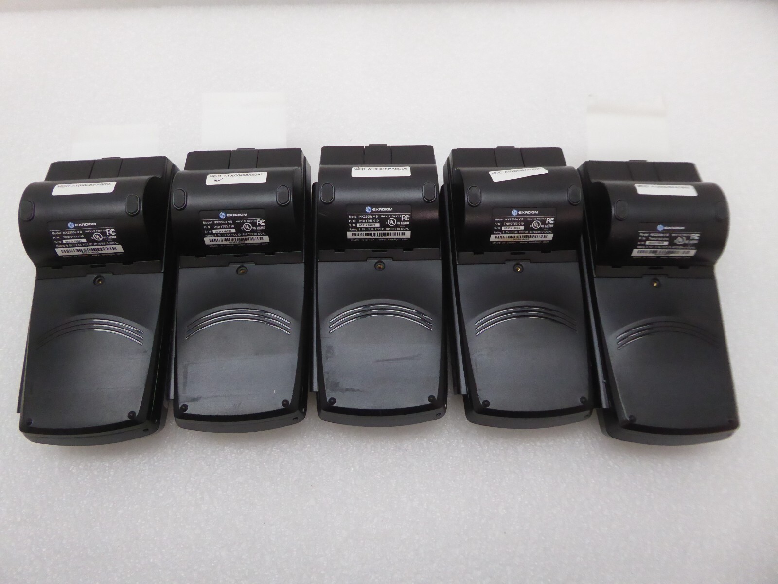 Lot of 5 Exadigm NX2200e TNW3T53.010 Wireless/Ethernet Credit Card Terminals