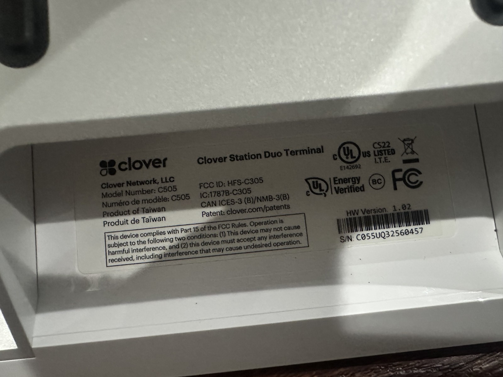 Clover Station Duo Terminal C505 POS System