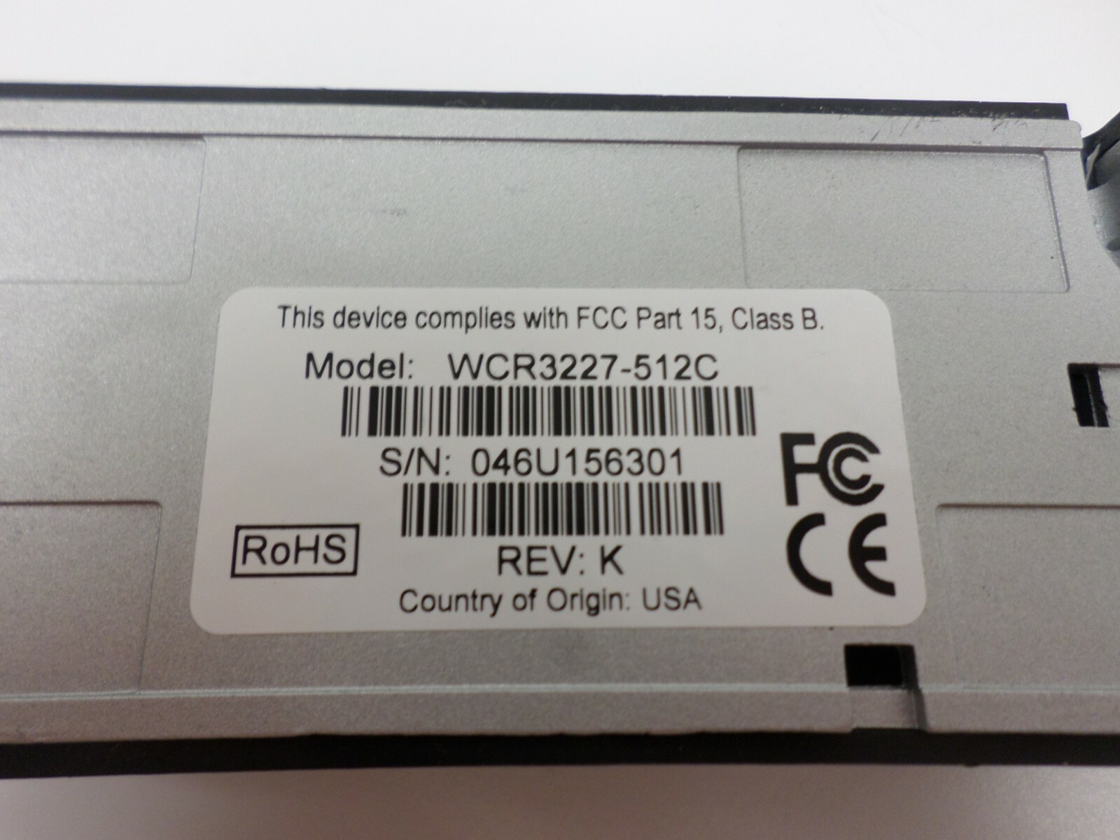 IDTech Serial Reader WCR3227 Parts Only