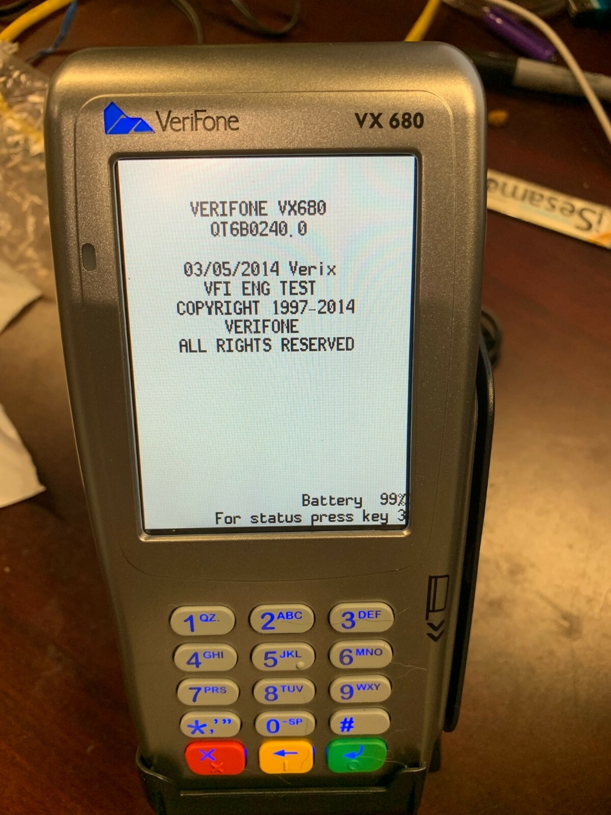 VeriFone VX680 Wireless Credit Card M268-793-C6-USA-3 CBL268-003-01-B VX-UART