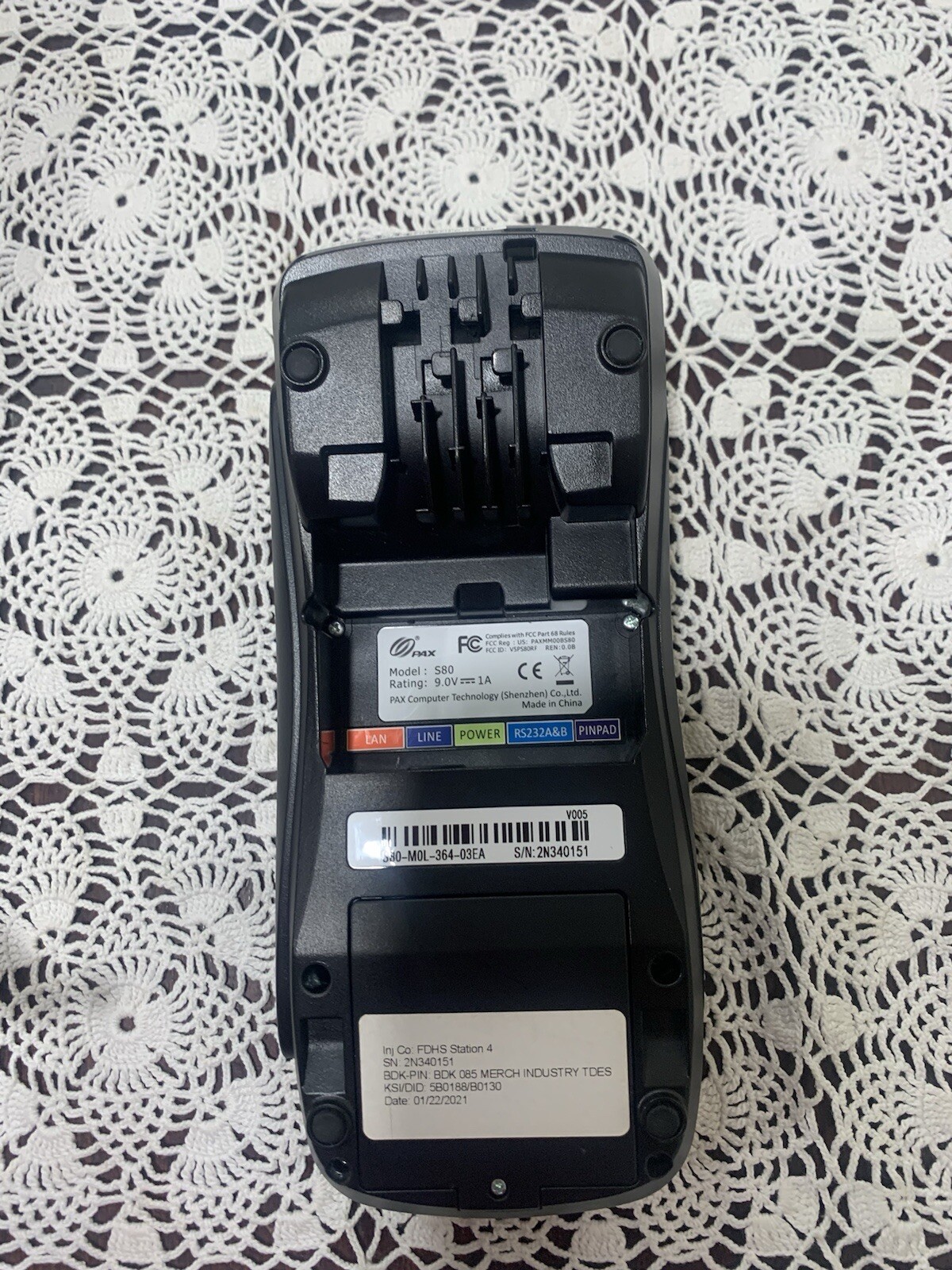 PAX S80 Credit Card POS Terminal Only Untested No Power Cords