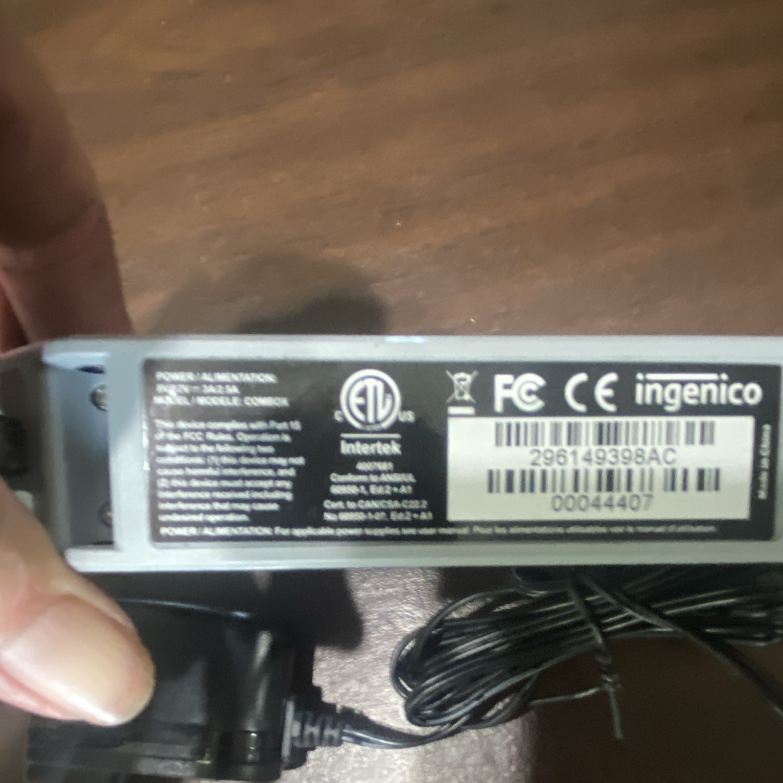 Ingenico iPP320 Wired Card Terminal w/ Base, AC Adapter iPP320-USPHX19A