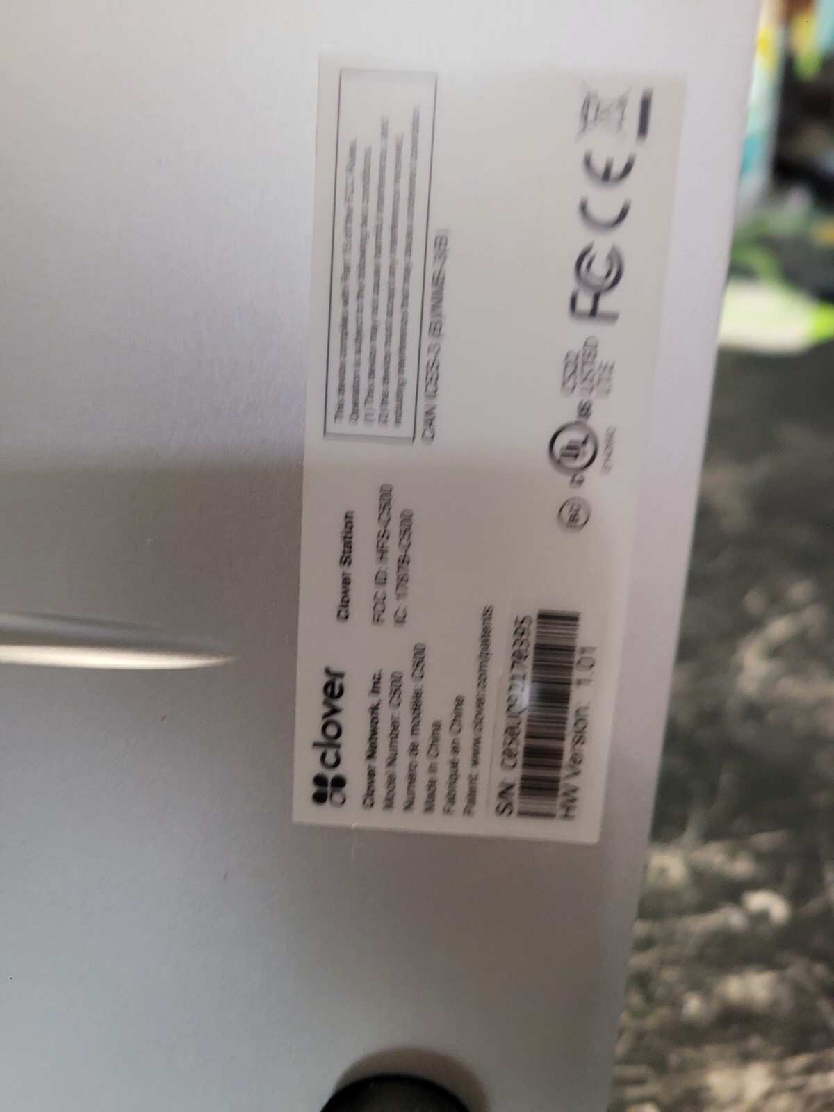 Clover C500 Station Wired Tabletop Point Of Sale System White READ UNIT ONLY