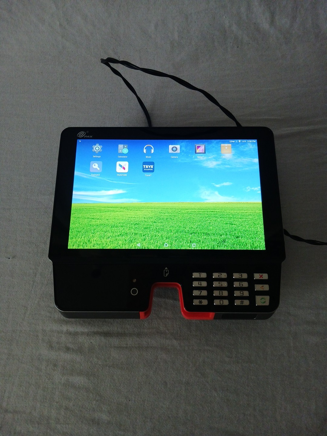 PAX Aries 8 Payment Terminal with AR6P-B0-5EA TESTED EUC (NO MOUNT OR 9V CORD)