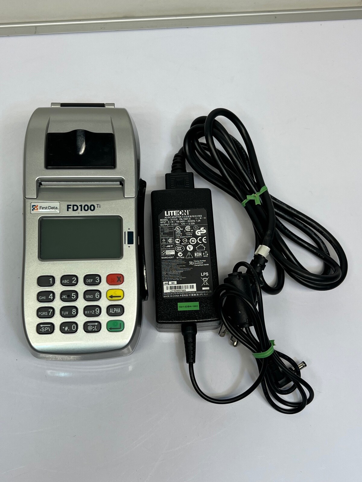 First Data FD100ti Silver Credit Card Terminal – Power cord
