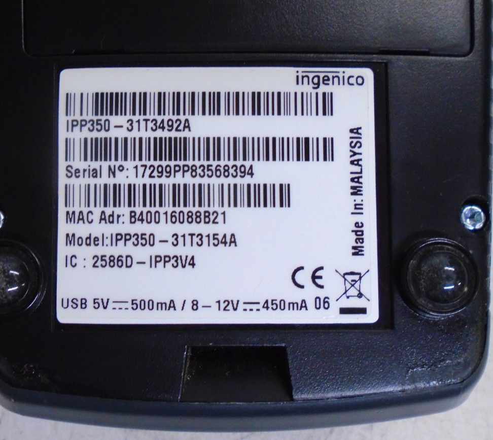 Used Ingenico iPP350 Credit Card Reader | IPP350-31T3154A | IPP350-31T3492A