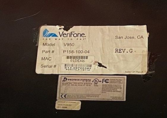 V950 VeriFone Ruby Sapphire P158-100-04 Rev D with DVD For POS 120V