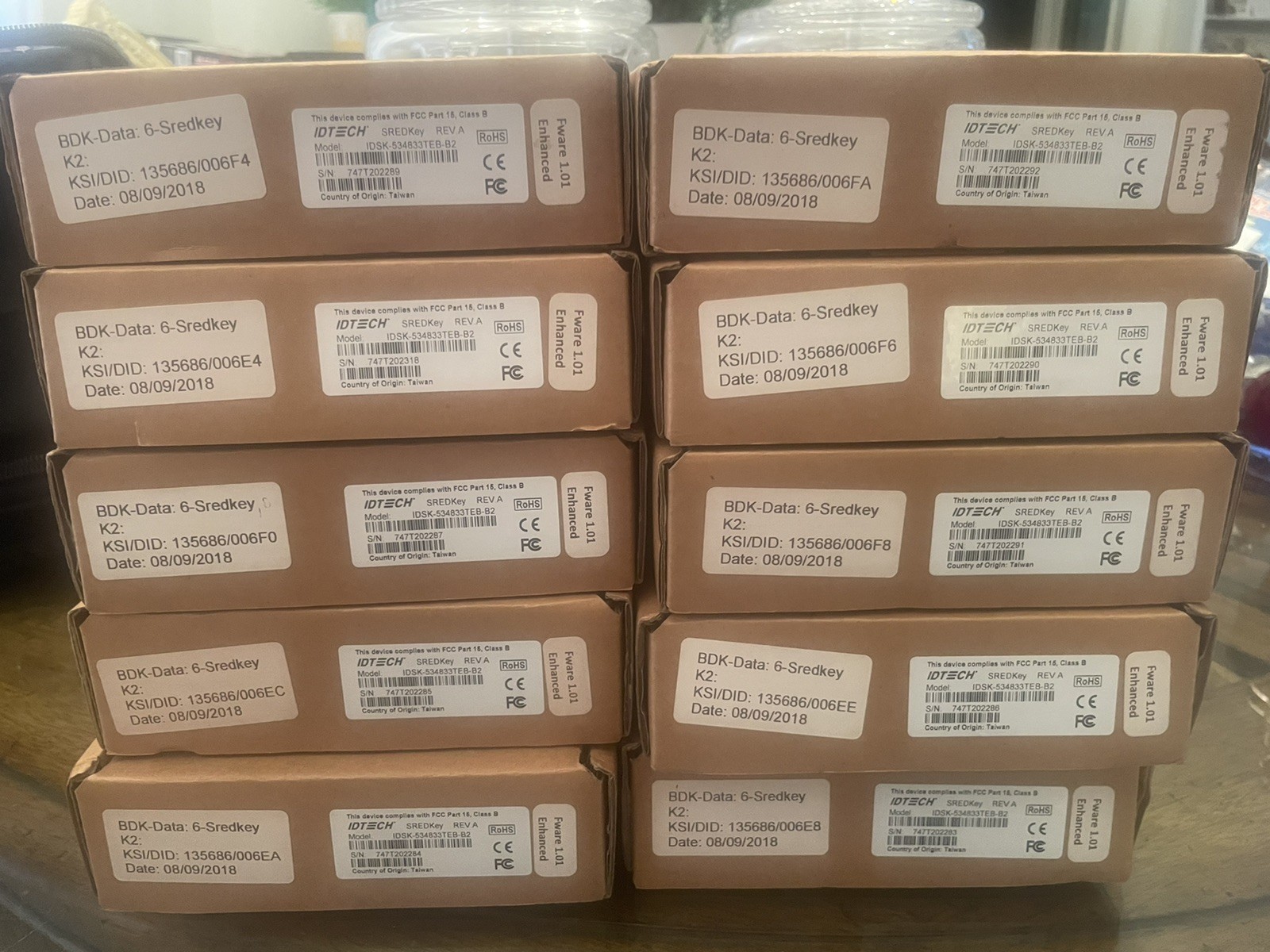 Lot of 10 IDTECH SREDkey NIB Open Box IDSK-534833TEB-B2 Key Pad Card Reader USB