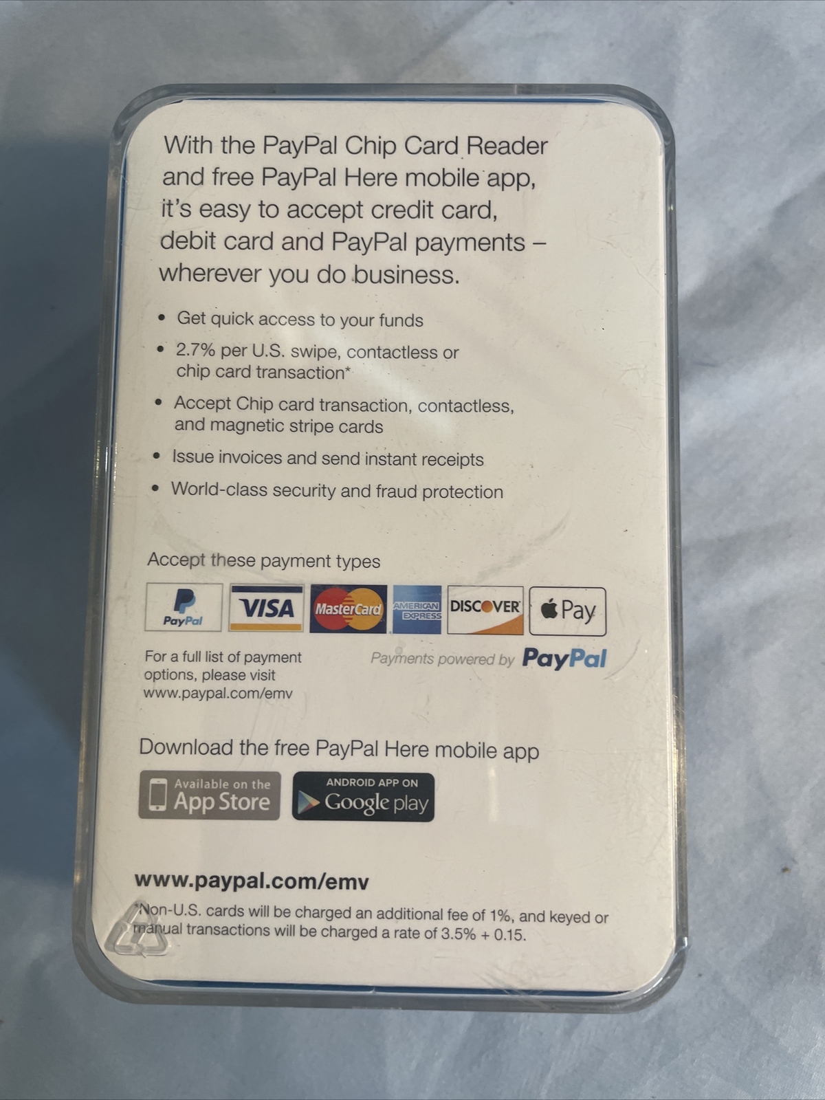 PayPal M010-PROD10-V2-4 Chip Swipe Reader Factory Sealed NEW!!