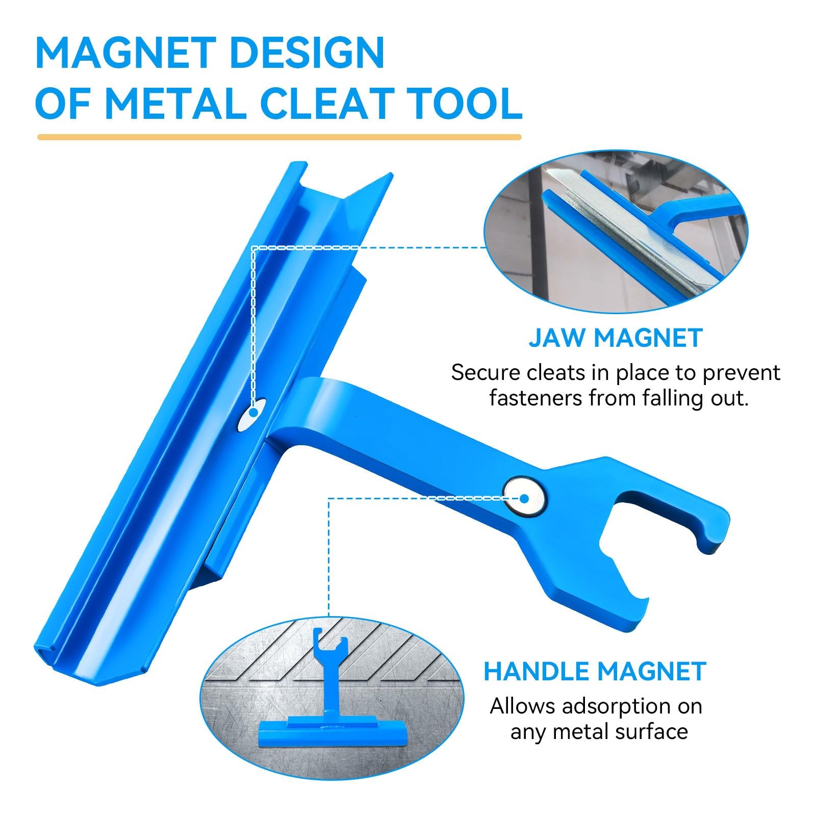 Magnetic PPC & PPF Clips/Cleat Tool For HVAC Ductwork – 4″ Tdc Blue