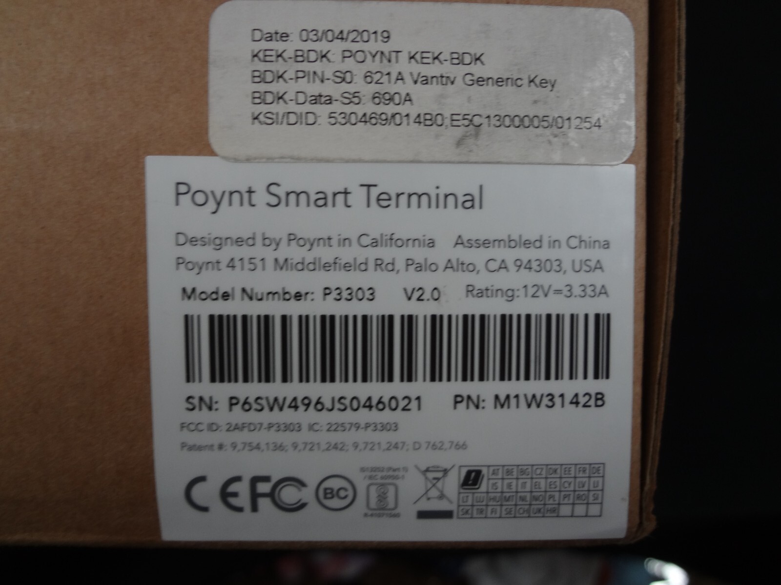 Poynt P3303 V2.0 Smart Terminal Credit Card Chip Reader IN ORIGINAL BOX
