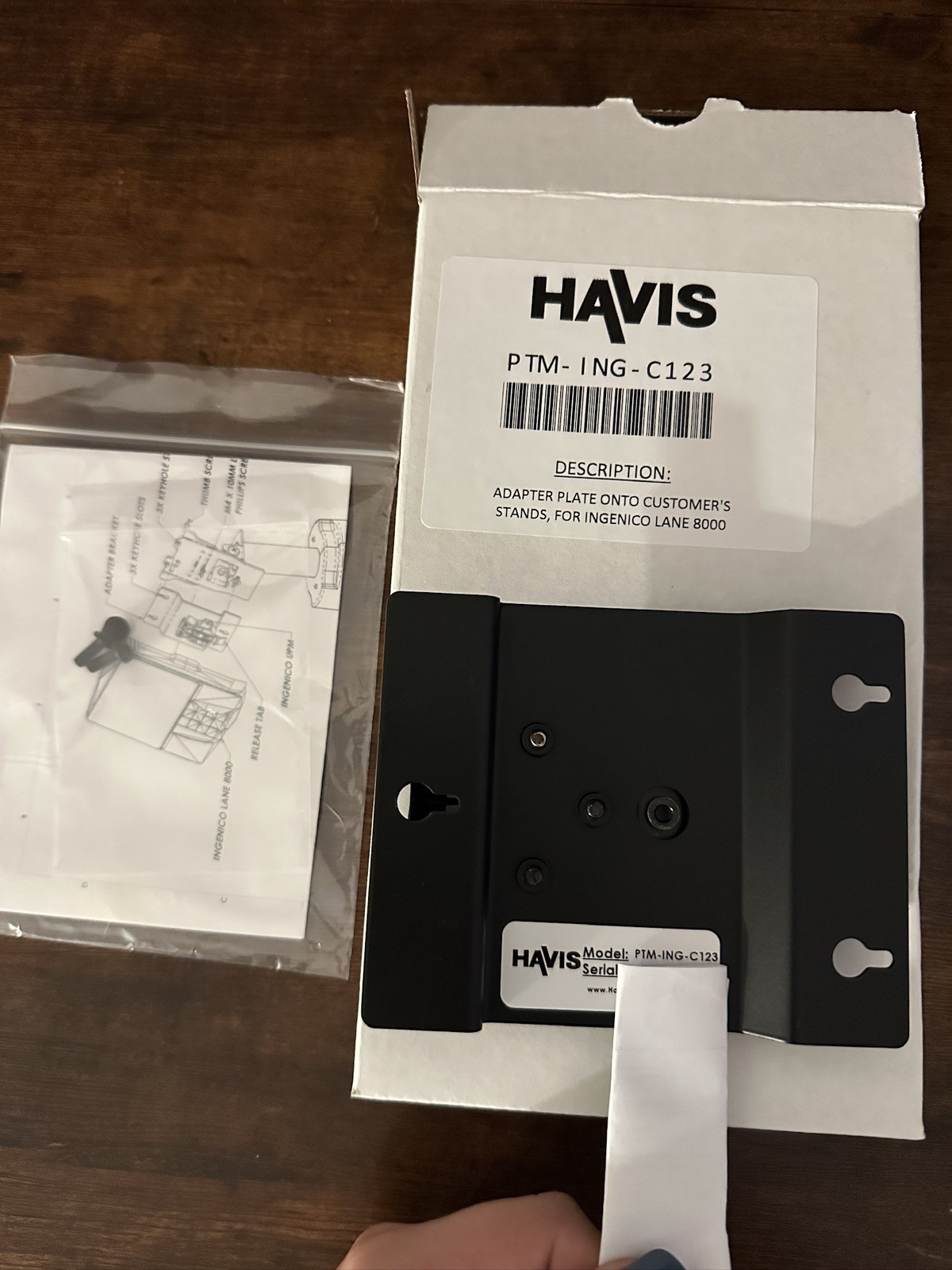 Ingenico Lane 8000 LAN800-USSCN30A Credit Card Terminal w/ Havis Mount