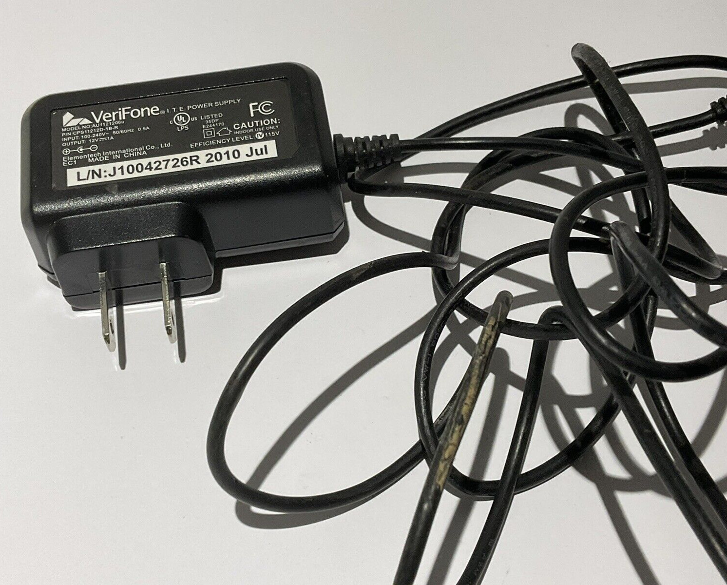 VeriFone MX915 MX925 Power Supply Adapter Model No: AU1121206u (Barrel Dirty)