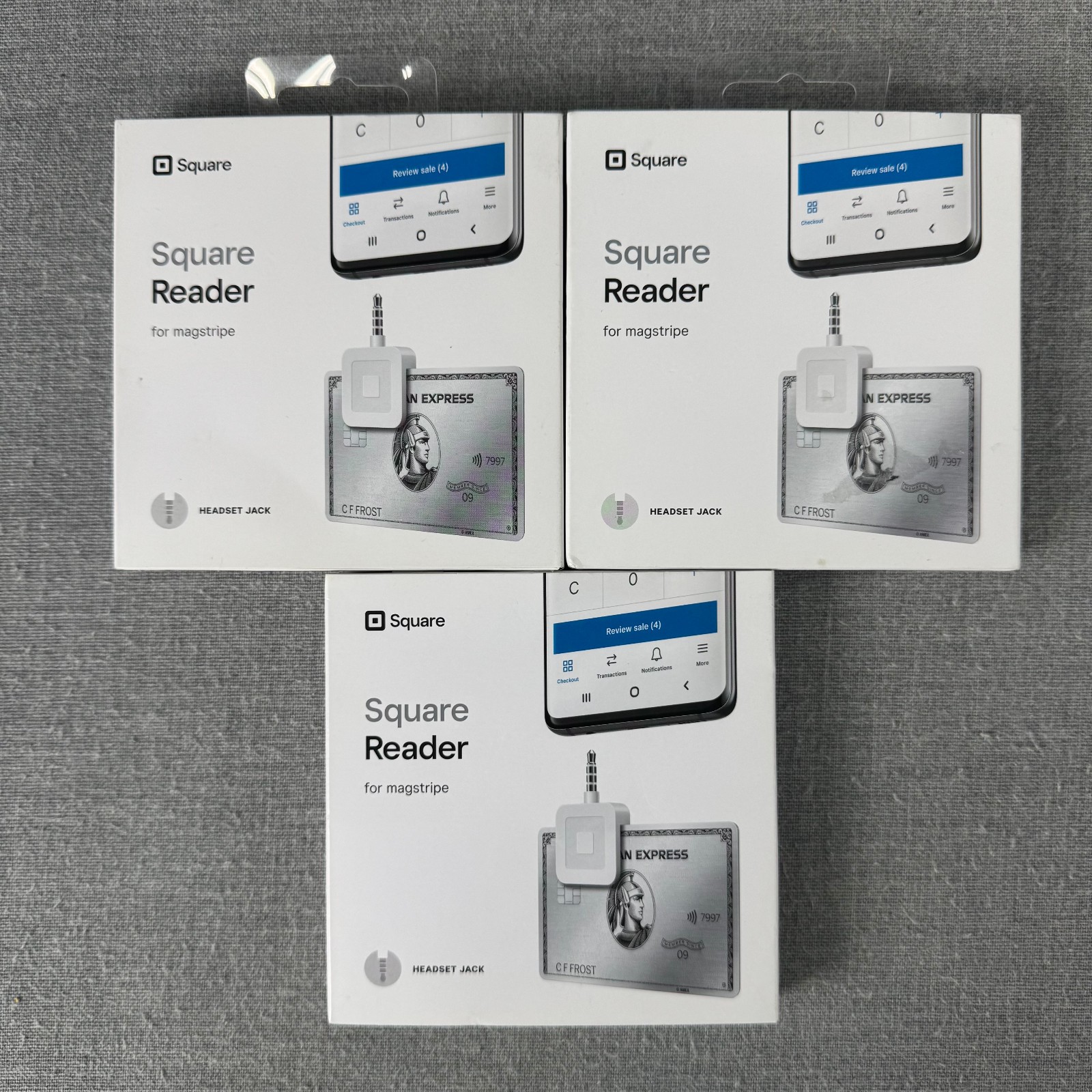 3 Square Reader for Magstripe with Headset Jack Credit Card Reader IOS/Android