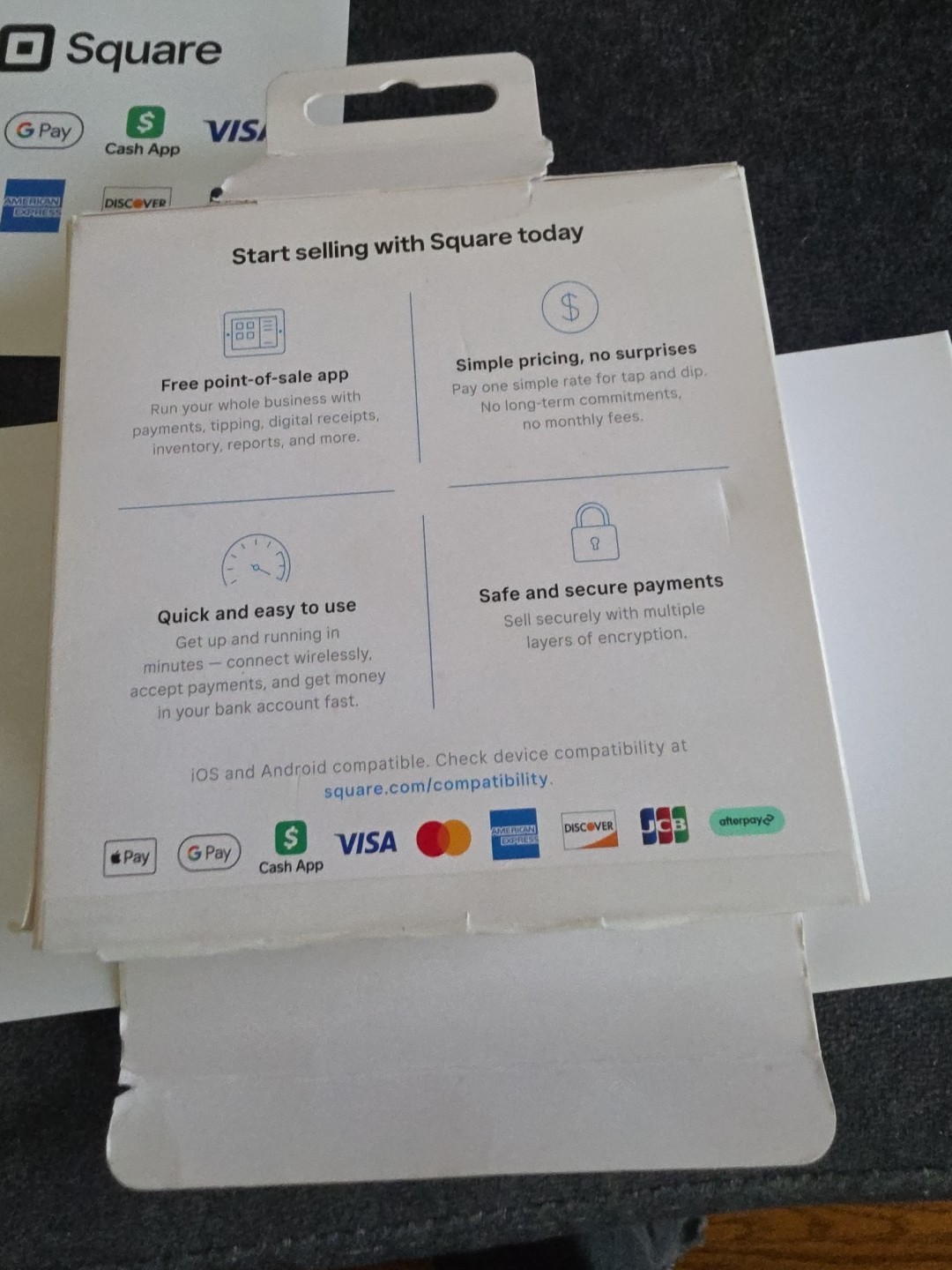Square Reader for contactless and chip Open Box Never Used Business White