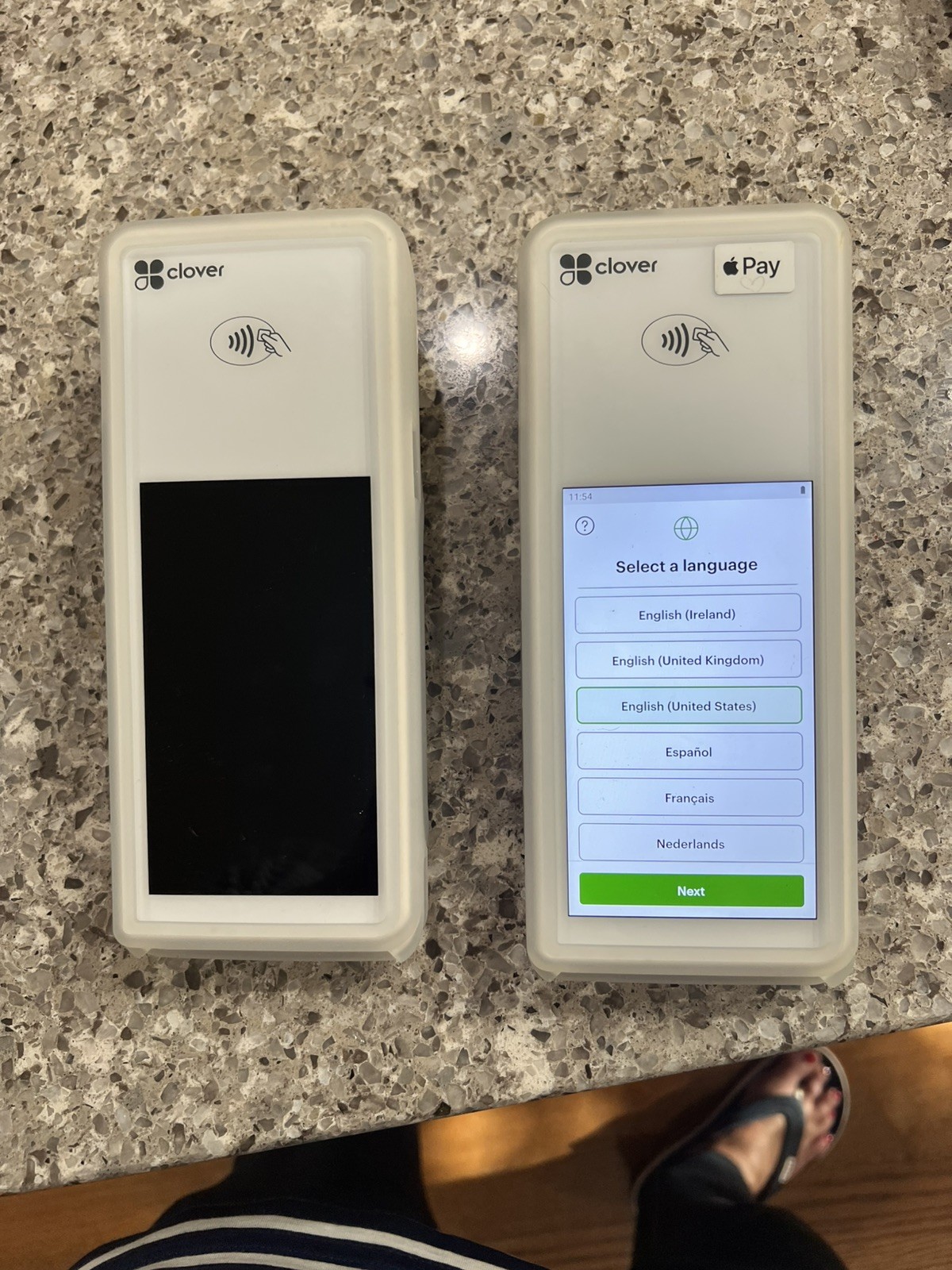 2 Clover Flex Handheld POS System Model C403 with 2 K400 Cradles WiFi