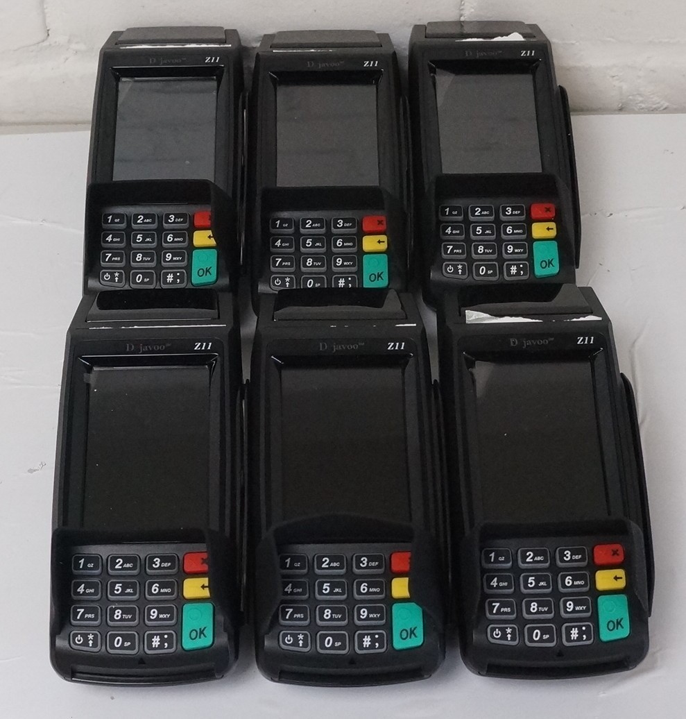 Wholesale Lot of 6 Dejavoo Z11 Credit Card Payment Terminals POS Untested