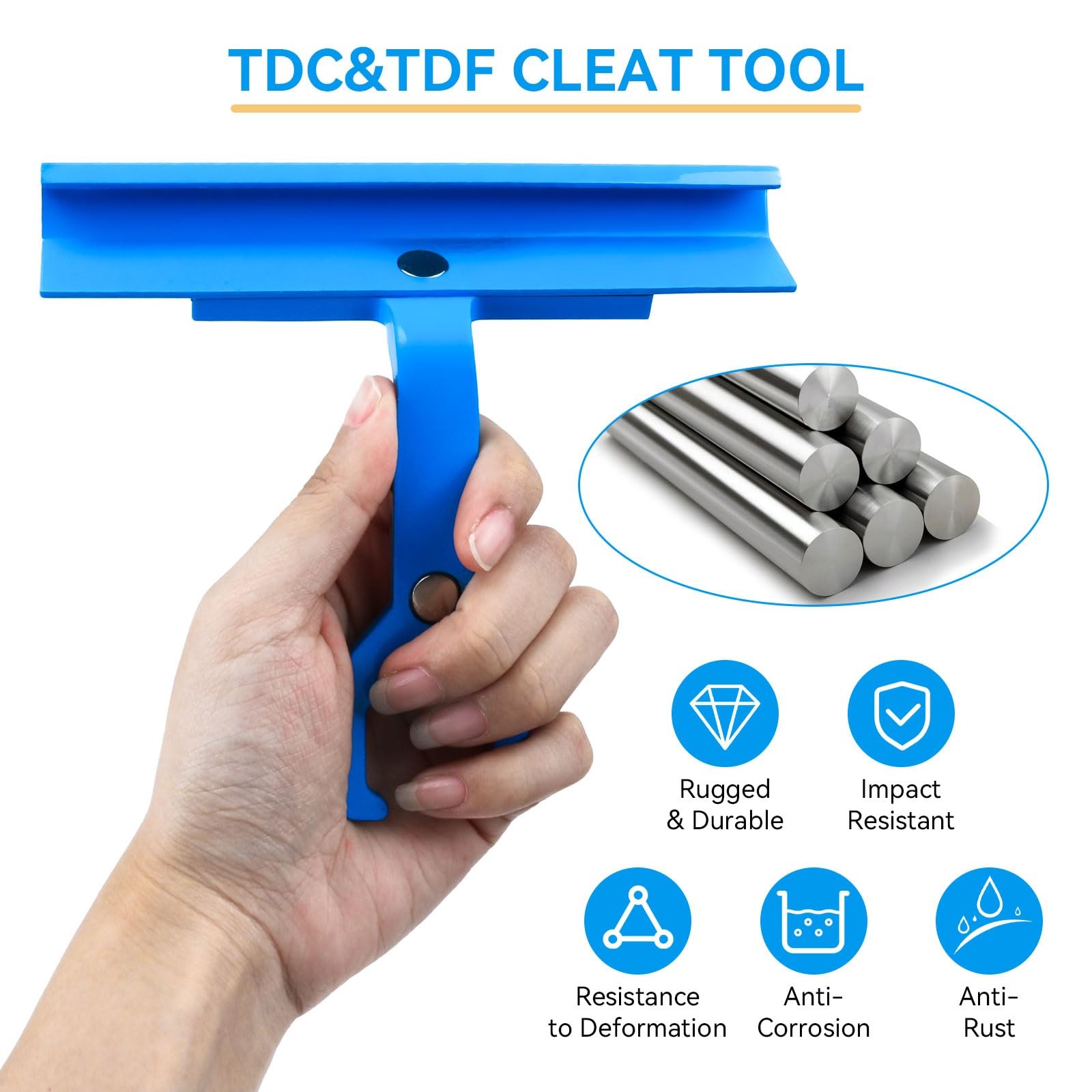 Magnetic PPC & PPF Clips/Cleat Tool For HVAC Ductwork – 4″ Tdc Blue