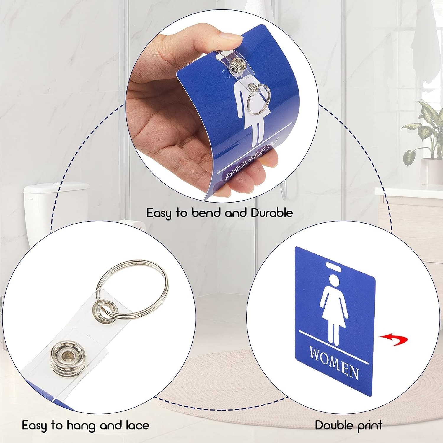 Compact 6 Pcs Restroom Pass Keychains – Versatile Bathroom Tags for Any Setting