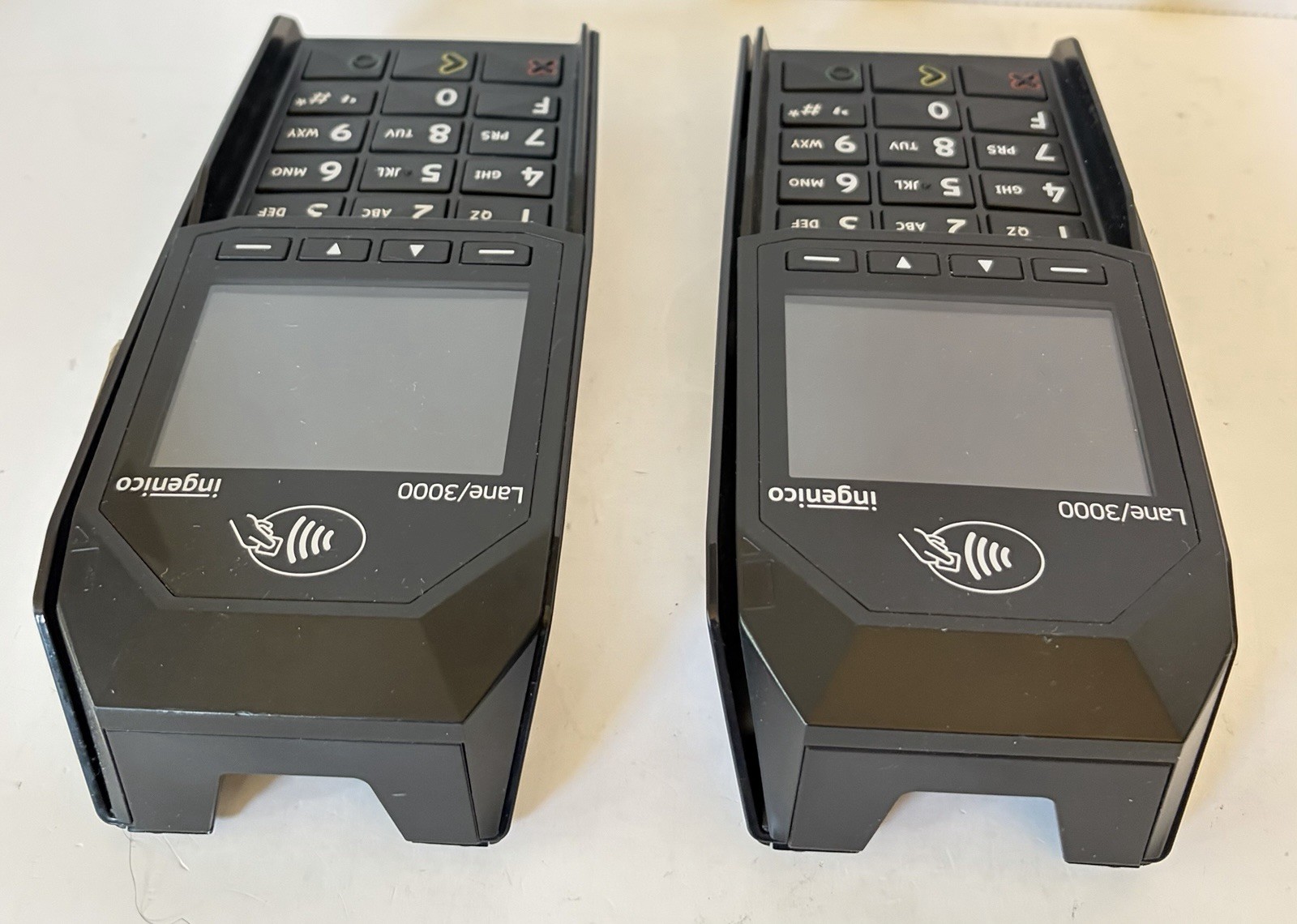LOT OF 2 Ingenico Lane 3000 Card Reader,UNIT ONLY,UNTESTED.NO CABLE AND ADAPTER