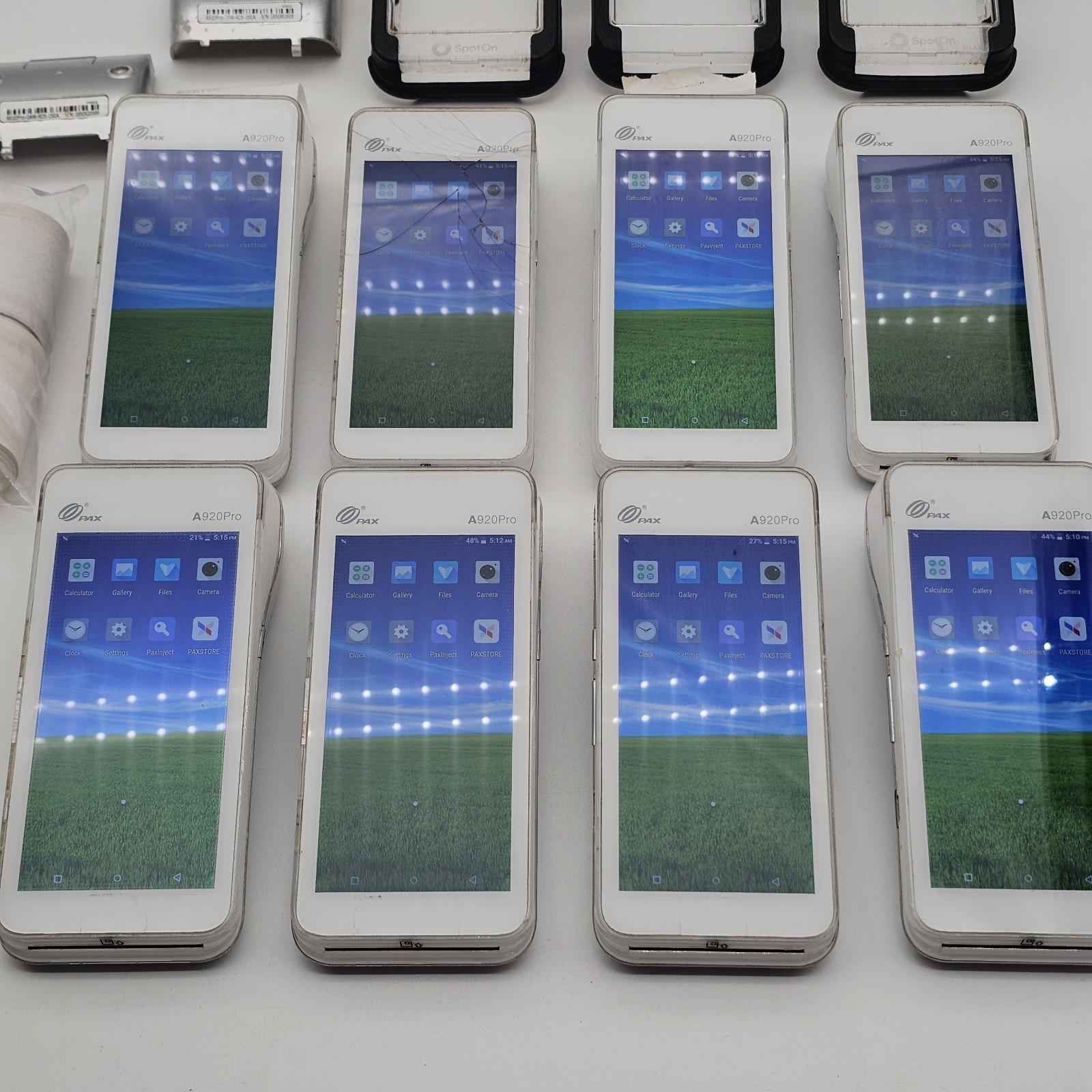LOT 8 PAX A920pro Android POS Payment Terminals Reset Batteries Cases **READ**