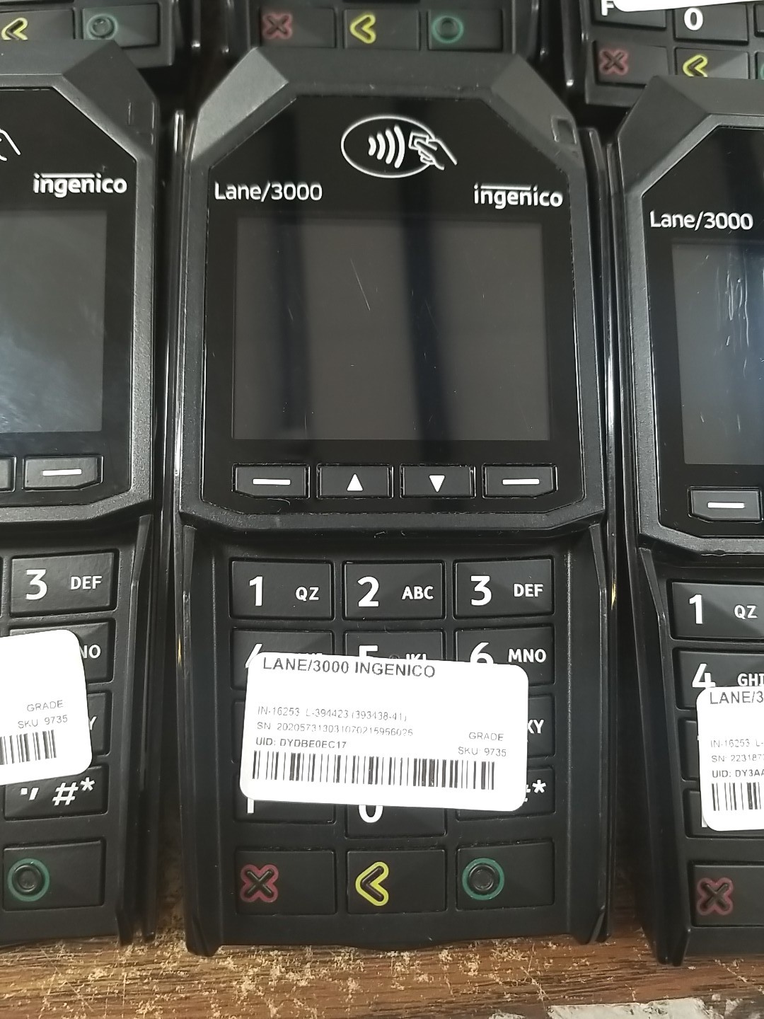 Lot X6 INGENICO LANE/3000 PAYMENT TERMINAL CREDIT CARD TOUCH POS TRD30110877B