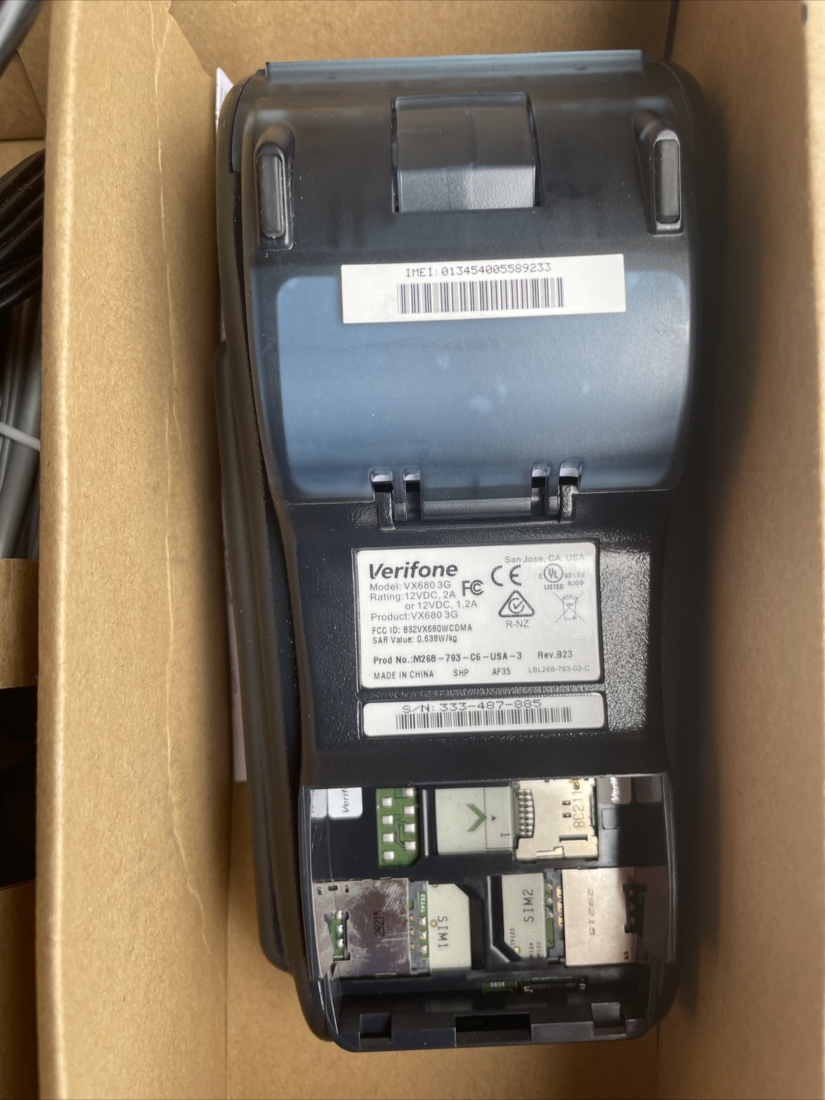 Verifone VX 680 3G Silver Handheld Wireless Credit Card Terminal