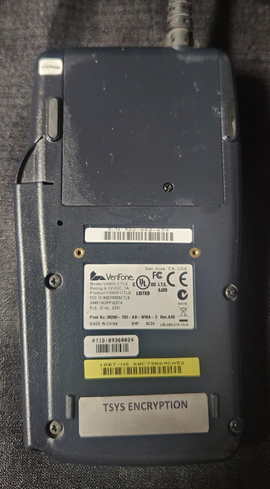 Verifone VX 805 PIN Pad/Contactactless Pay Card Reader 160mb Keypad