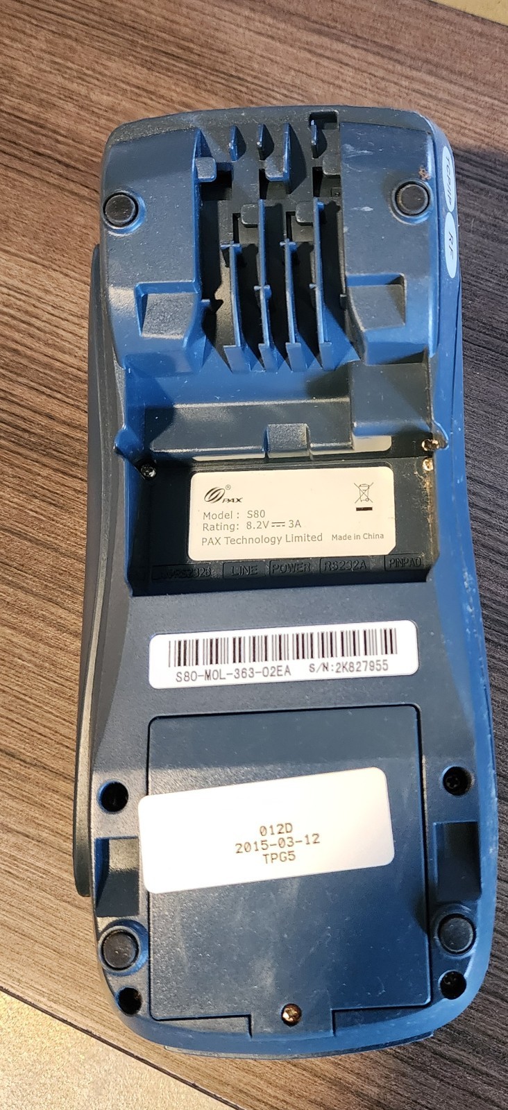 PAX S80 Credit Card Terminal, Used, Unknown Condition