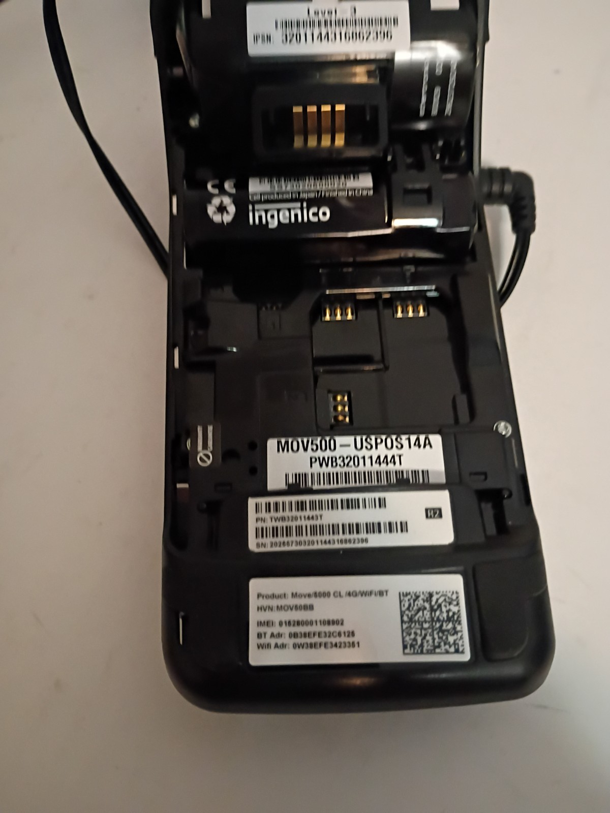 Used Ingenico Move 5000 Payment Card Machine Cl 4g/WIFI/BT Locked As Is