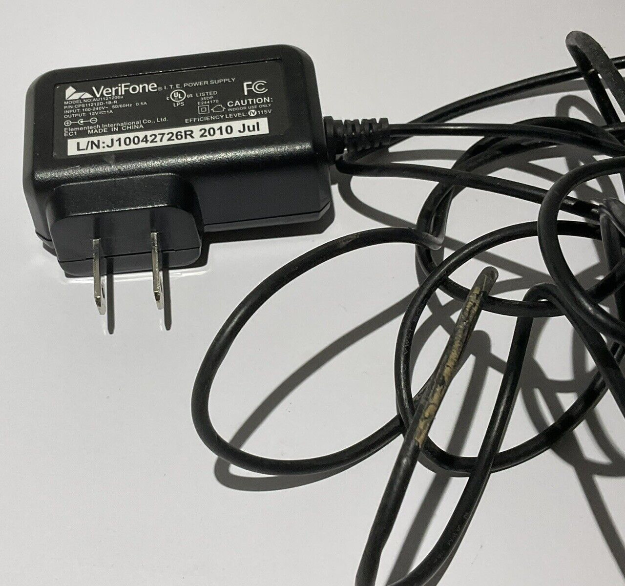 VeriFone MX915 MX925 Power Supply Adapter Model No: AU1121206u (Barrel Dirty)